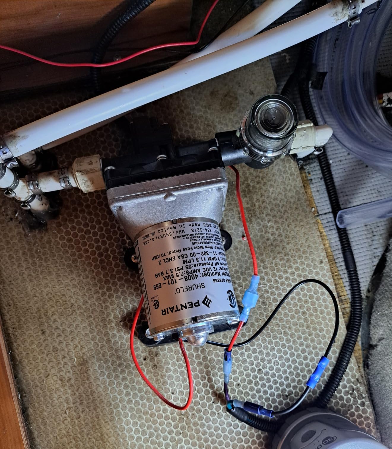 PENTAIR SHURFLO Revolution 4008-101-E65 RV Fresh Water Pump 12V 3.0 GPM 55 PSI Quiet Automatic Demand Diaphragm By-Pass Pump customer photo 2