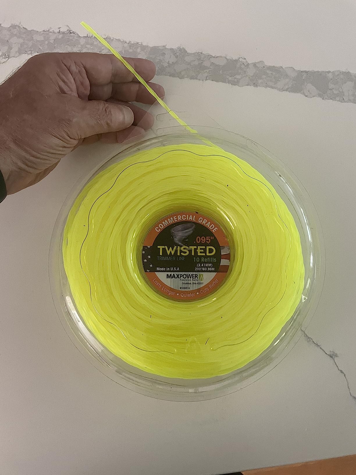 MaxPower 338814 0.095-Inch Premium Twisted Trimmer Line, 200-Foot Length customer photo 1