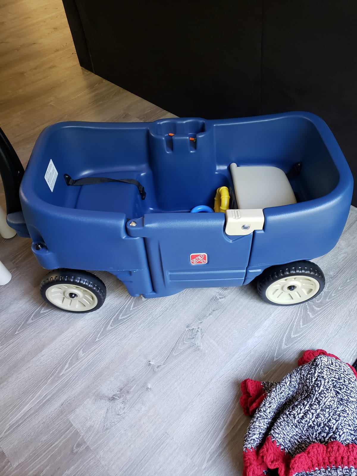 Step2 Wagon for Two Plus, Kids Ride On Toy, Stroller Substitute, Includes Seat Belts, Made of Durable Plastic, Max Weight 75 lbs., For Toddlers 1.5-5 Years Old, Denim Blue customer photo 1