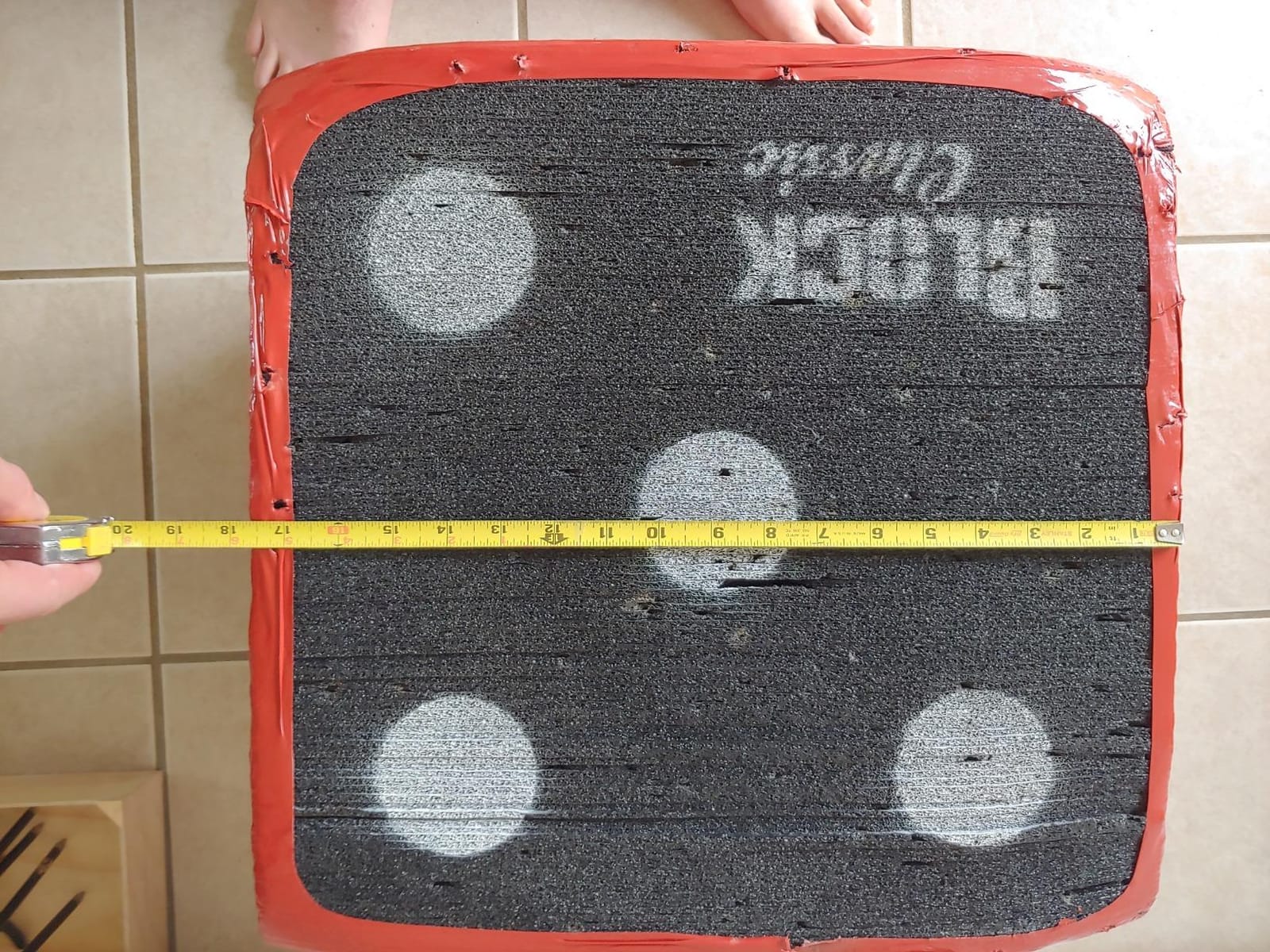 BLOCK Classic Layered Foam Archery Target, 18 x 18 x 13.5, 2-Sided Shooting, Unique Open Layer Design Stops Field Points and Broadheads with Friction Not Force, Easy Arrow Removal, Top Carry Handle customer photo 1