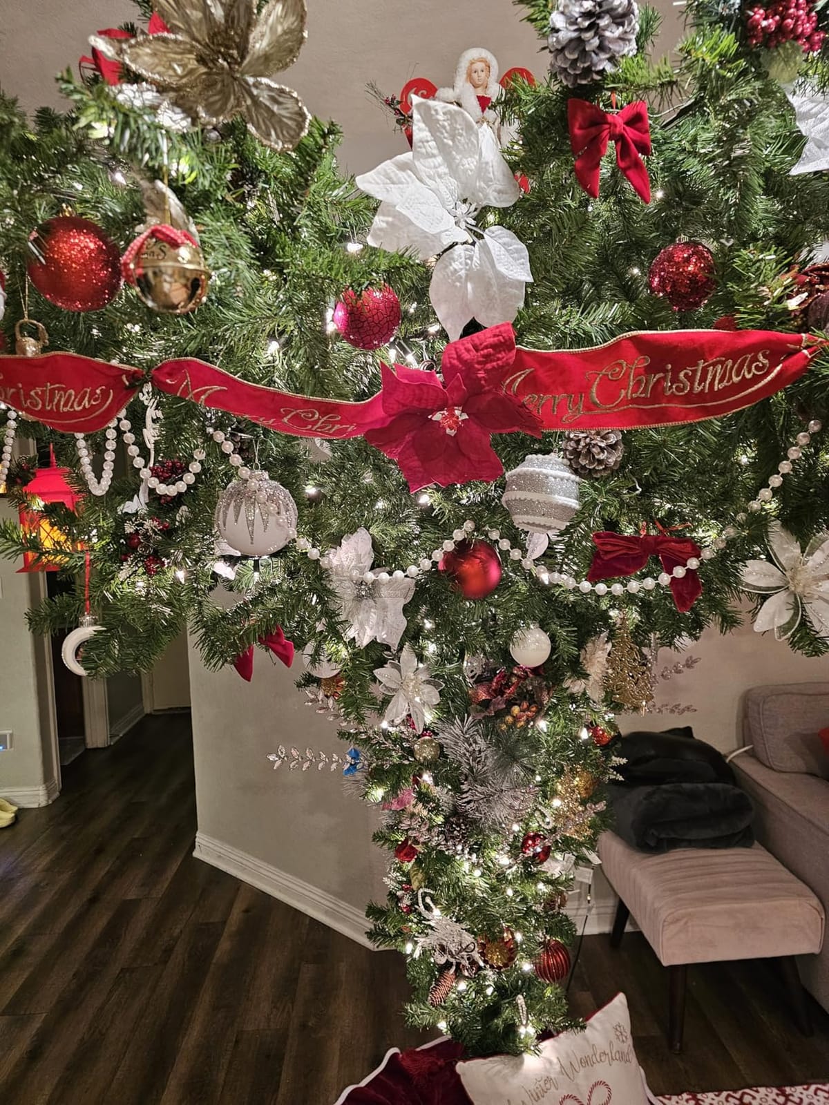 Vickerman 75' Unlit Upside Down Artificial Christmas Tree customer photo 2