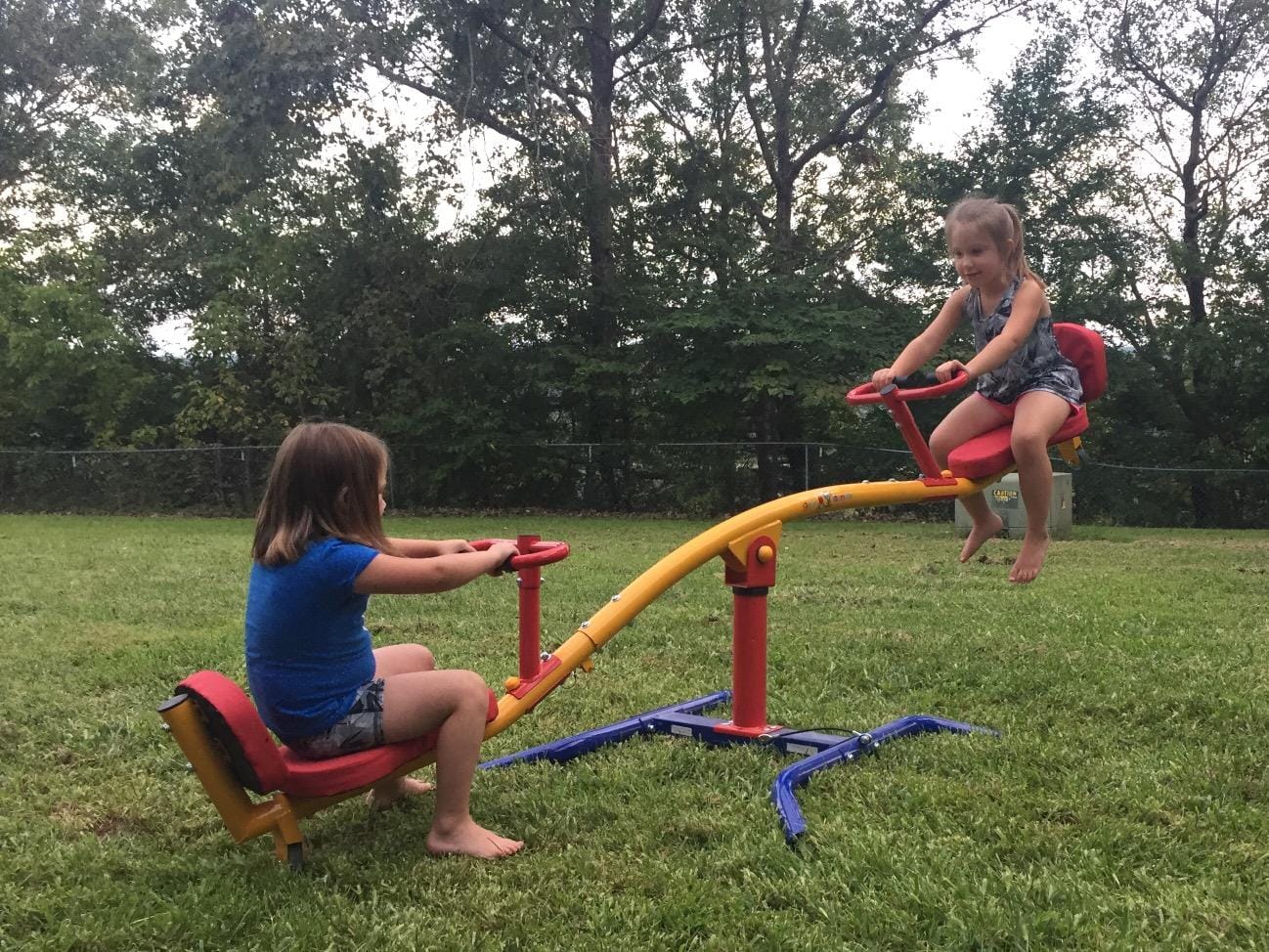 Gym Dandy Spinning Teeter Totter - 360-Degree Rotation Seesaw with Impact Absorbing Seats - Kids Backyard Playground Equipment, TT-360 customer photo 1
