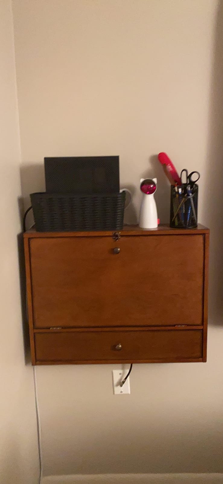 SEI Furniture Benwick Wall Mount Laptop Desk - Brown Mahogany (L x W x H): 26 x 6 x 20 inches customer photo 1