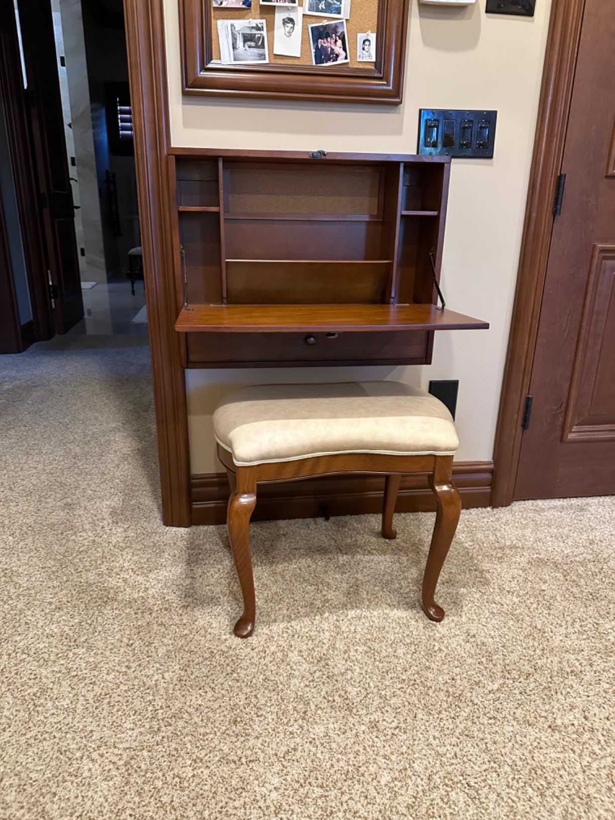 SEI Furniture Benwick Wall Mount Laptop Desk - Brown Mahogany (L x W x H): 26 x 6 x 20 inches customer photo 2