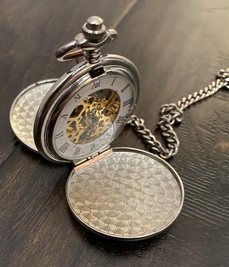 ShoppeWatch Men's Pocket Watch with Chain | Hand Winding Vintage Pocket Watch | Classic Mechanical Movement Pocketwatch | 1920s Railroad Steampunk Costume Accessory customer photo 1
