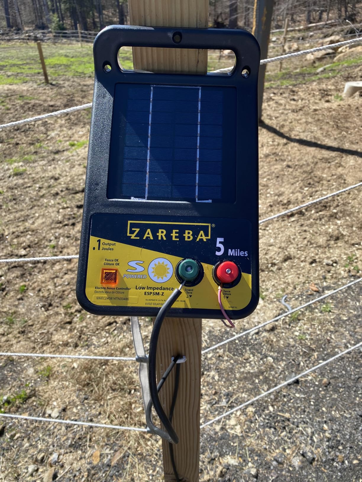 Zareba Solar Electric Fence Charger, 5 Mile Range Low Impedance Energizer customer photo 1