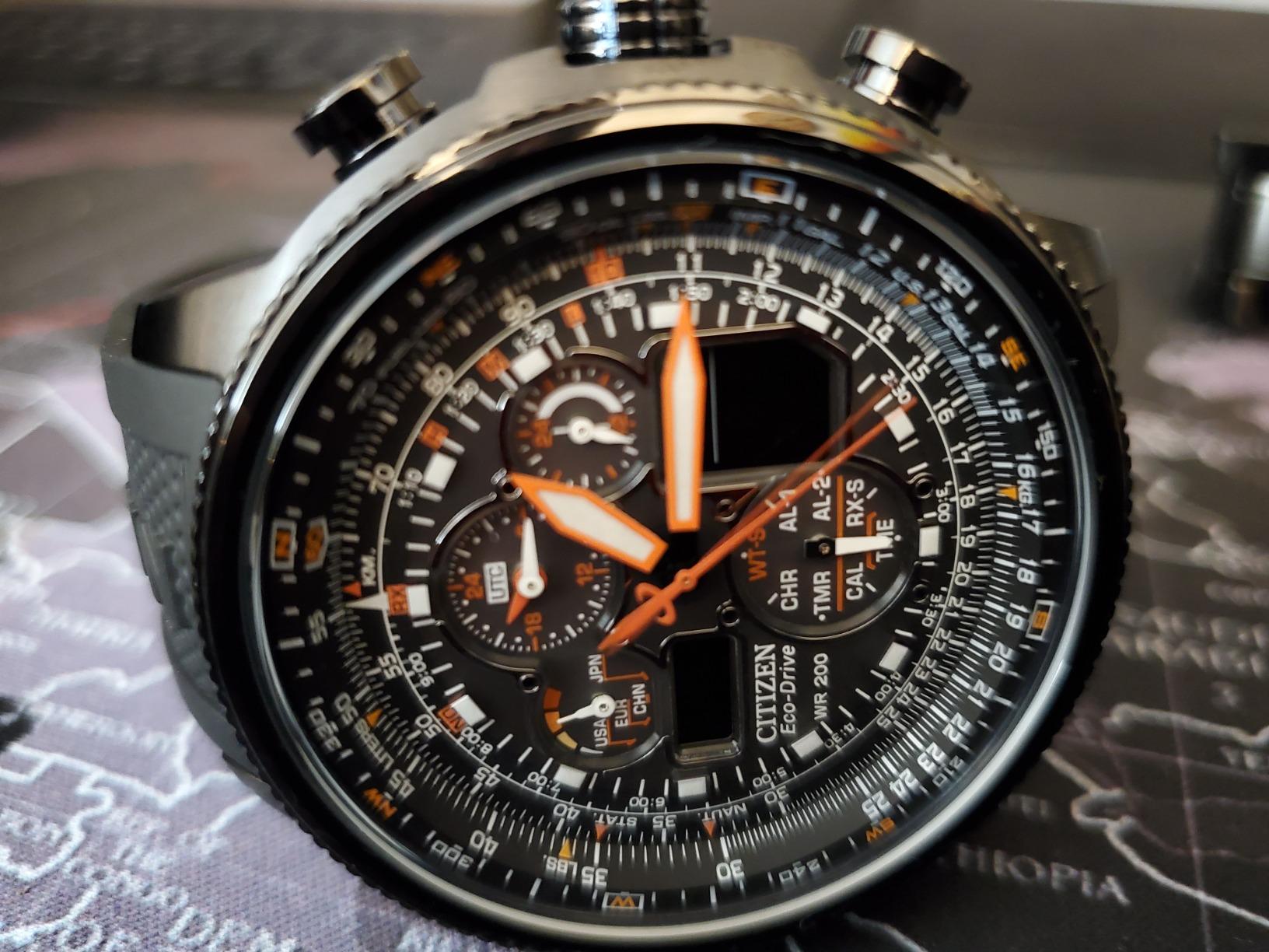 Men's Promaster Navihawk A-T Eco-Drive Pilot Watch, Atomic Timekeeping, Chronograph customer photo 1