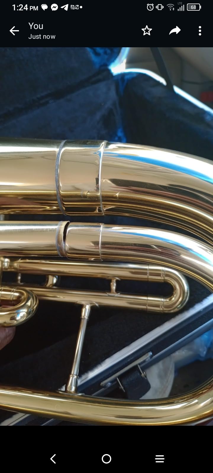 Advanced Monel Pistons Marching Baritone Key of Bb w/Case & Mouthpiece - Gold Lacquer Finish customer photo 1