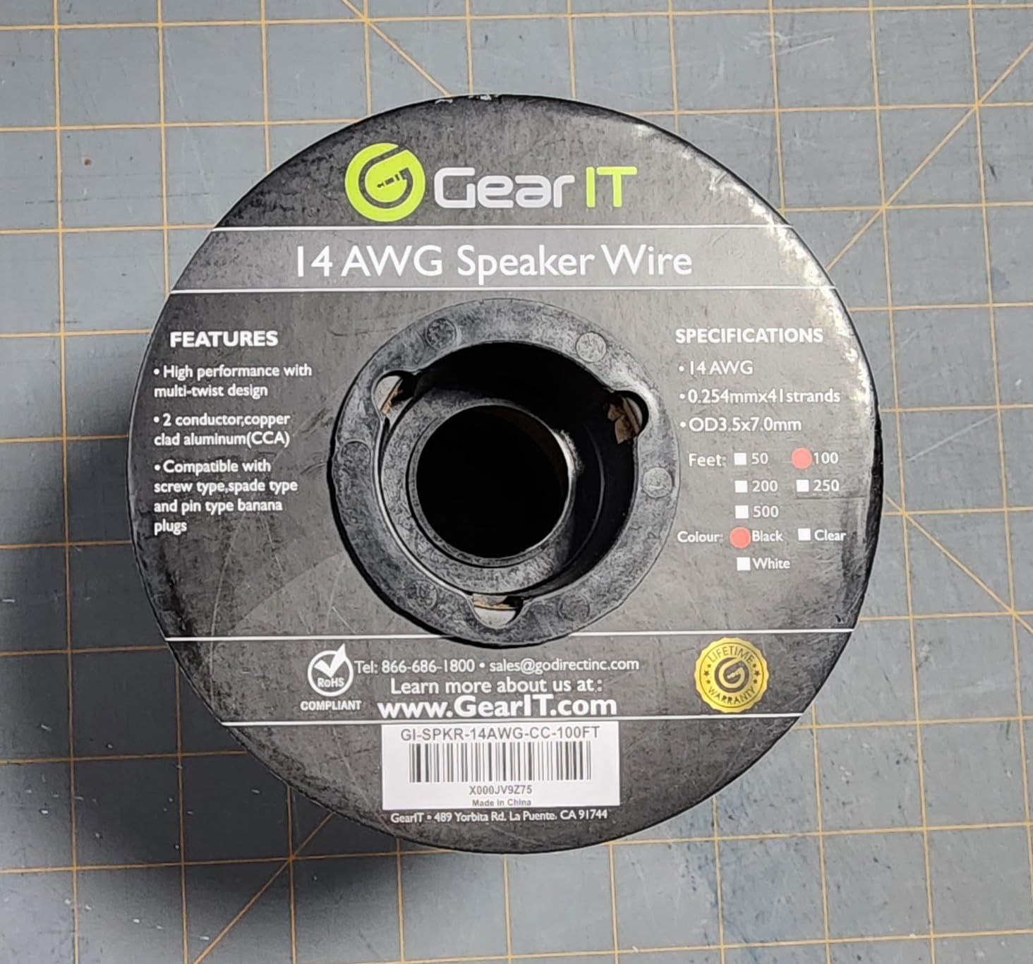 GEARit Speaker Wire 14 Gauge, Speaker Cable 100ft for Car Audio, Home Theater, CCA(Black) customer photo 1