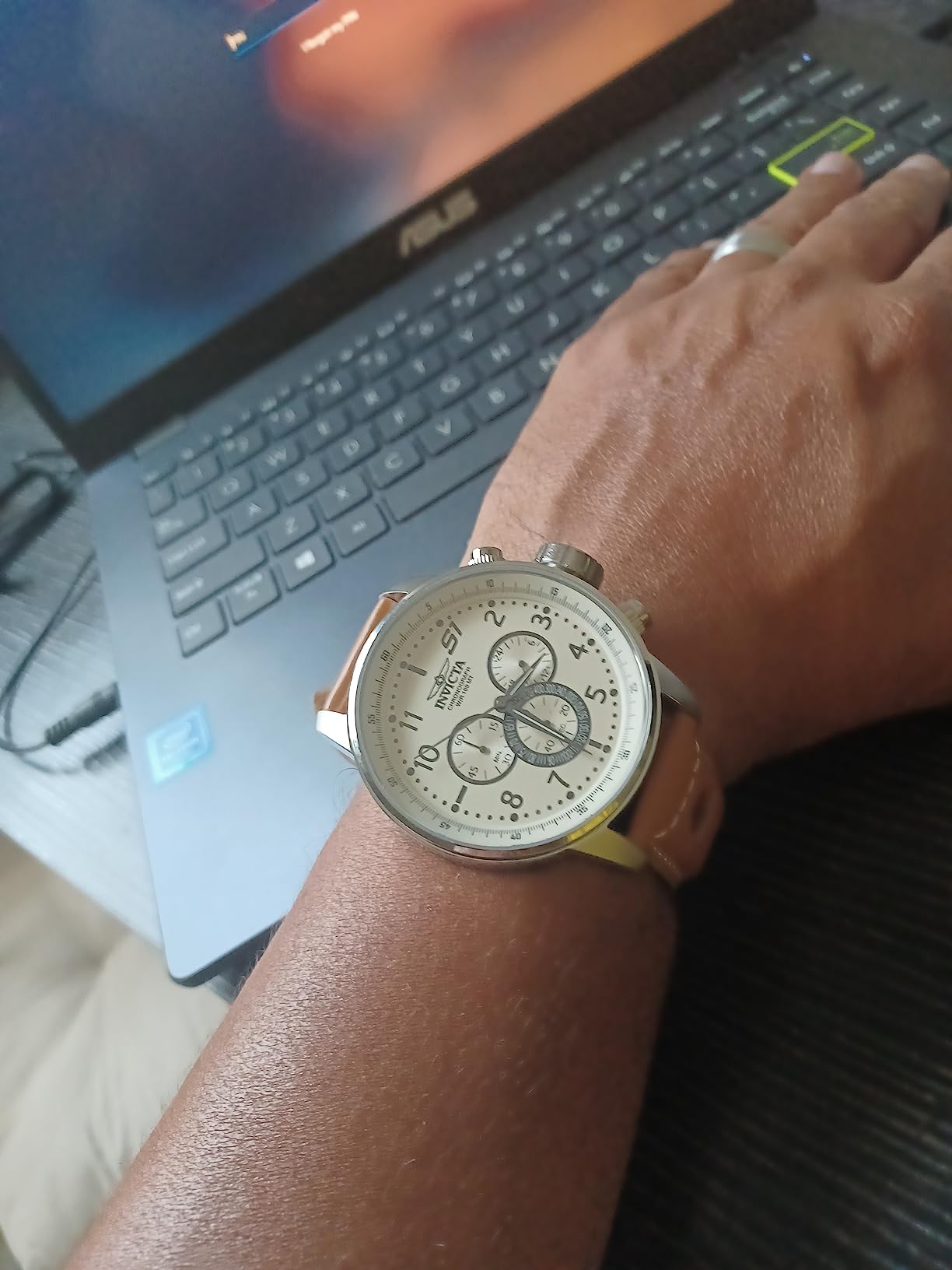 Men's S1 Rally Stainless Steel Chronograph Watch with Brown Leather Band customer photo 1