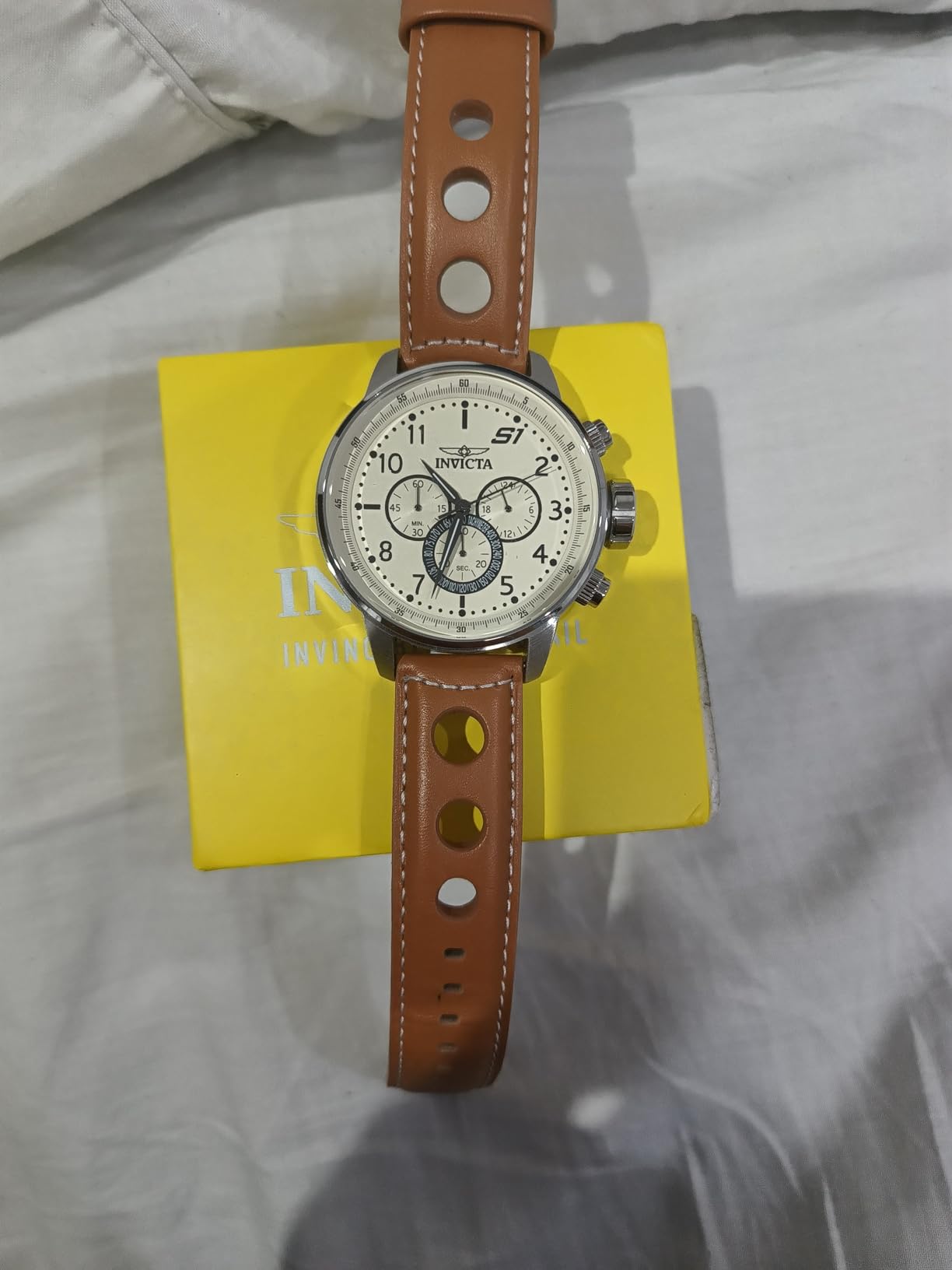 Men's S1 Rally Stainless Steel Chronograph Watch with Brown Leather Band customer photo 2