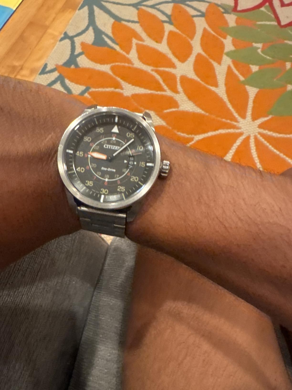Men's Eco-Drive 3-Hand Date Avion Watch with Leather Strap (Style: AW1361:10H) customer photo 1