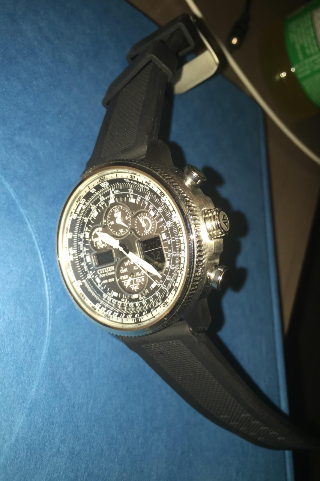 Men's Promaster Navihawk A-T Eco-Drive Pilot Watch, Atomic Timekeeping, Chronograph customer photo 2
