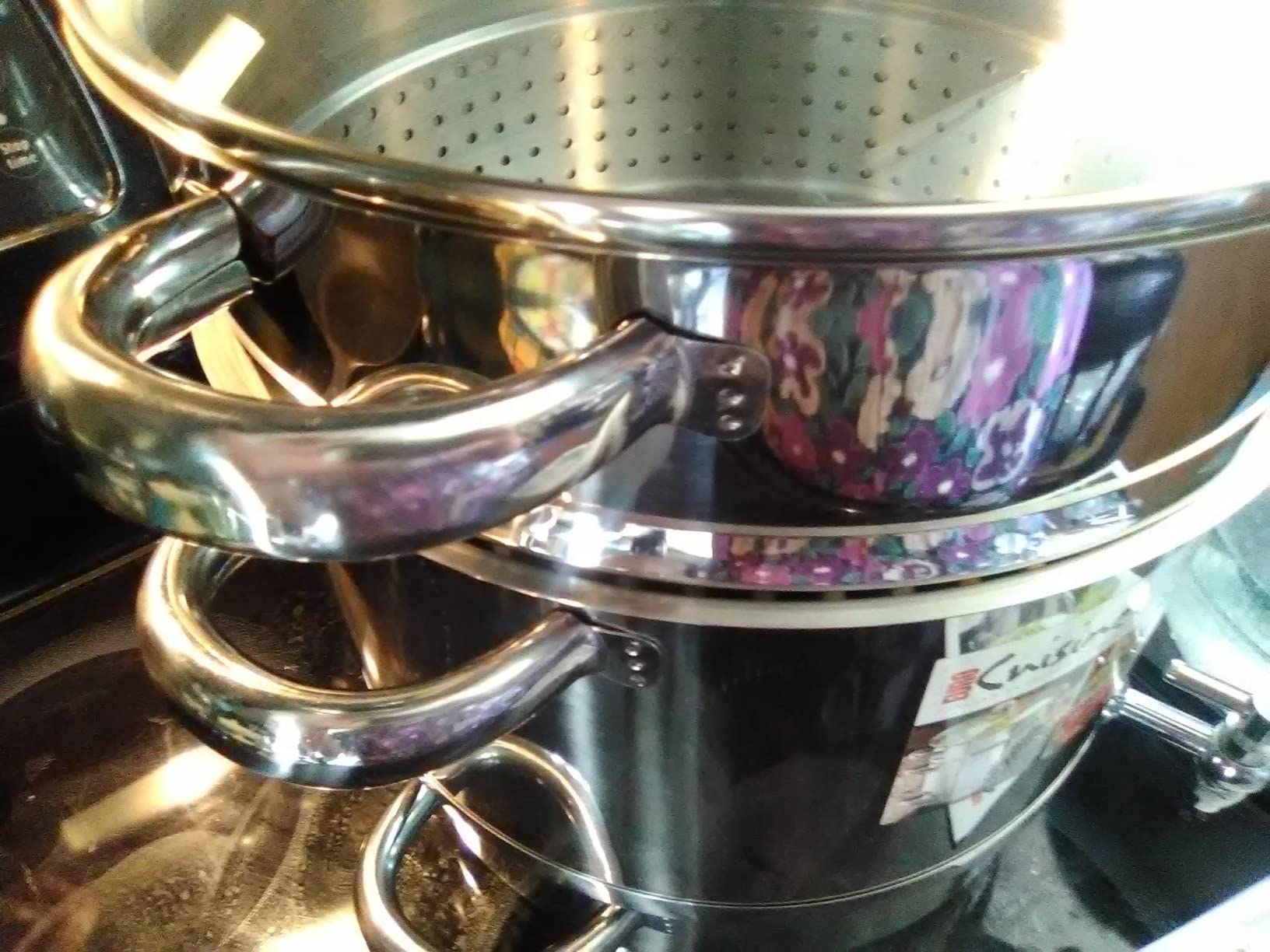 Euro Cuisine EC9500 Stove Top Steam Juicer, Stainless Steel Steam Juice Extractor, 5 Qt. Water Reservoir, 8 Qt. Juice Container with Spigot, 8 Qt. Steamer Basket, Glass Lid - Steam Juicer for Canning customer photo 1