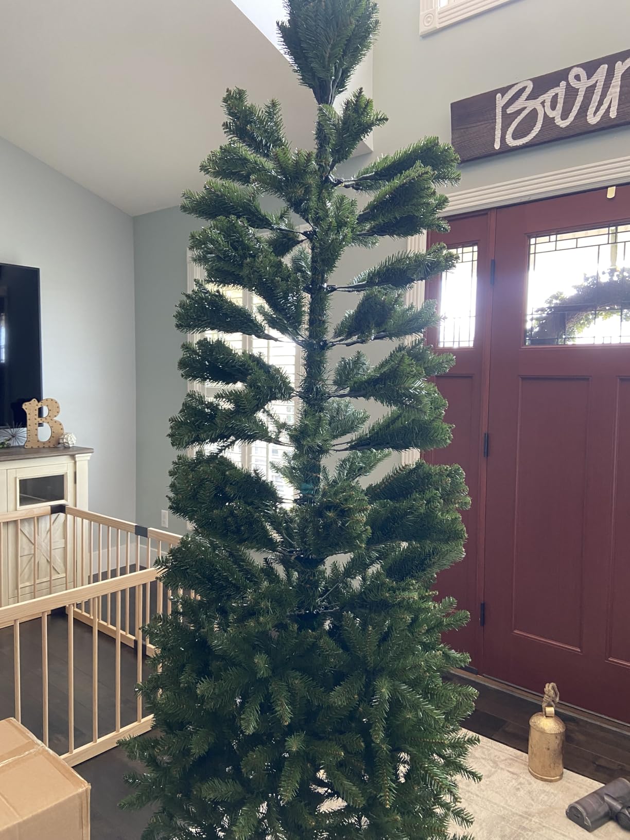 National Tree Company 9ft Unlit Kingswood Fir Slim Christmas Tree | 1,443 Tips, Includes Stand Artificial, Green customer photo 2