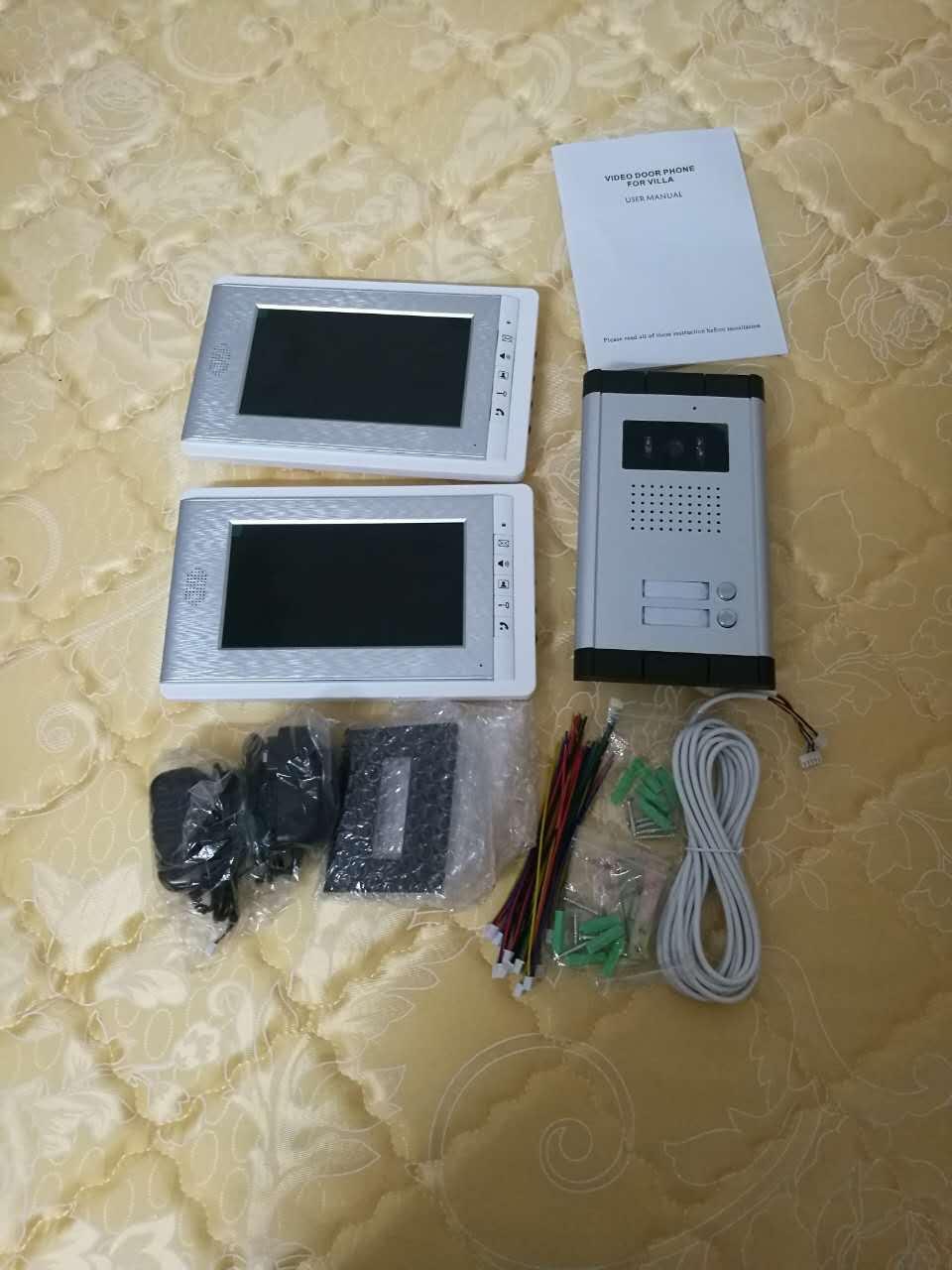 2 Units Apartment Video Intercom System with Wired 7 Inch Monitor | Video Doorbell Door Phone Kits, Indoor Outdoor IR Camera, Support Unlock, Monitoring, 2 Way Intercom for Home Apartment customer photo 2