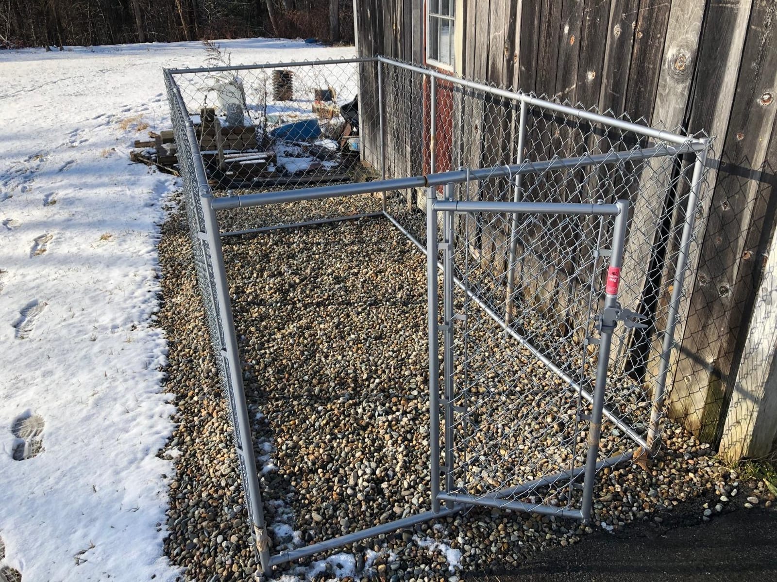 Lucky Dog 10' x 10' x 6' Heavy Duty Outdoor Welded Galvanized Steel Chain Link Dog Kennel Enclosure with 2 Configurations and Latching Door, Silver customer photo 1