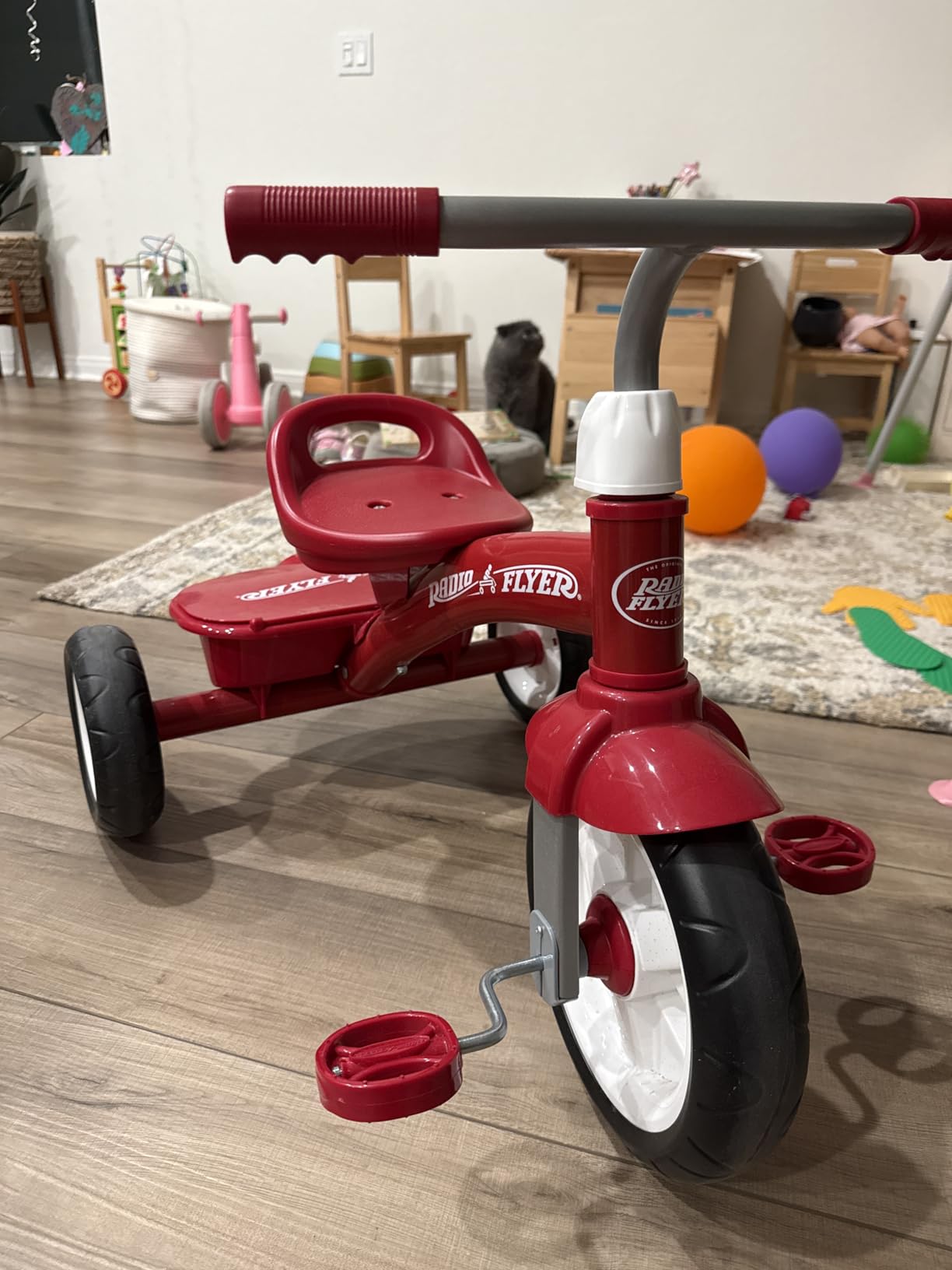 Radio Flyer Red Rider Trike, for Ages 2.5-5, Toddler Tricycle | Quiet Ride Wheels, Comfort Grip Handlebars, Easy Carry Seat Handle, Covered Storage Bin, (Amazon Exclusive) customer photo 2