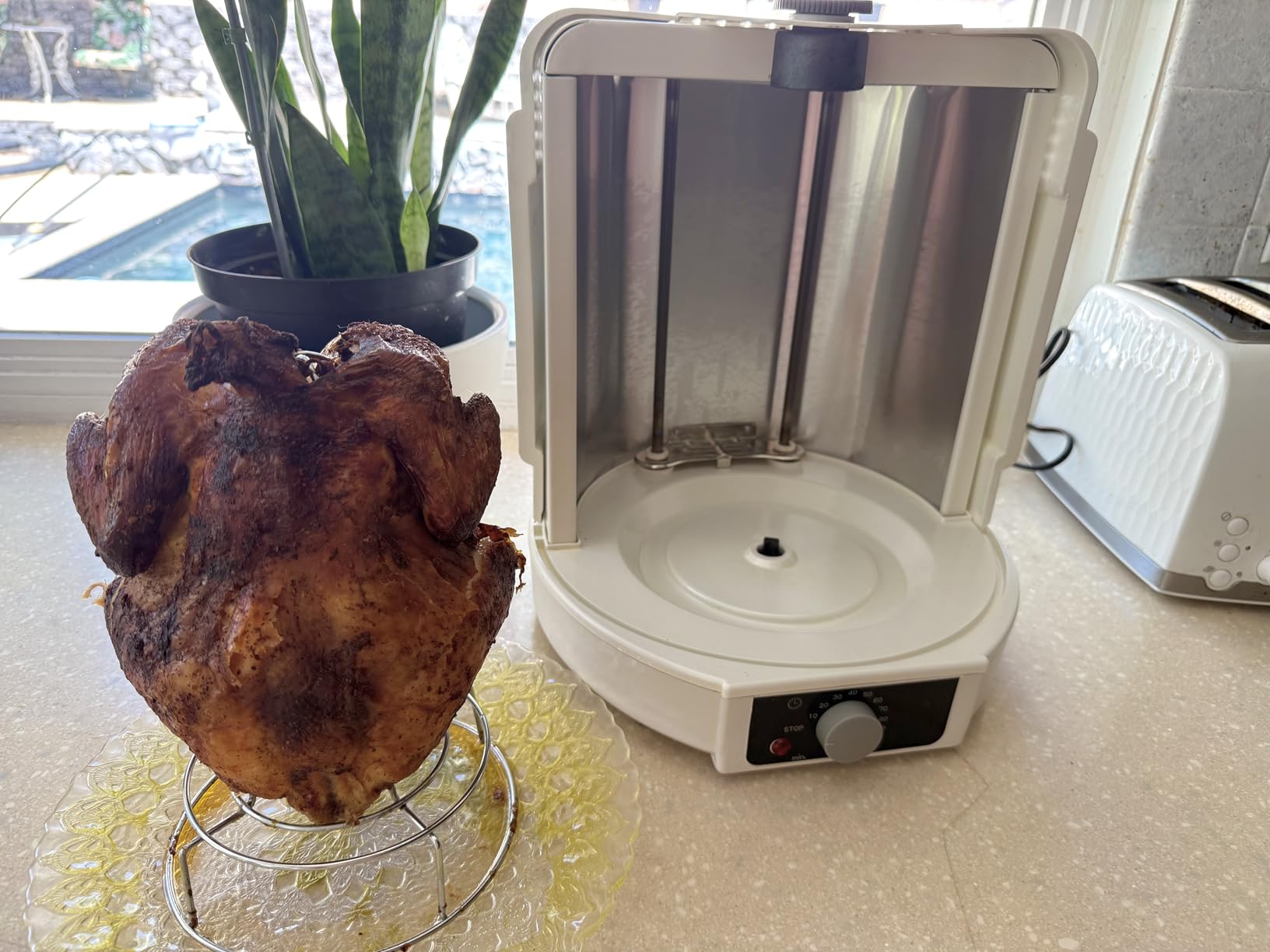 NutriChef Vertical Rotisserie Oven Roaster - Rotating Shawarma/Kebab Machine with Skewer and Rack, Basket Tower, Roasting Rack, Poultry Tower, Drip Tray - For Meat Chicken Turkey Lamb - PKRT15 White customer photo 2