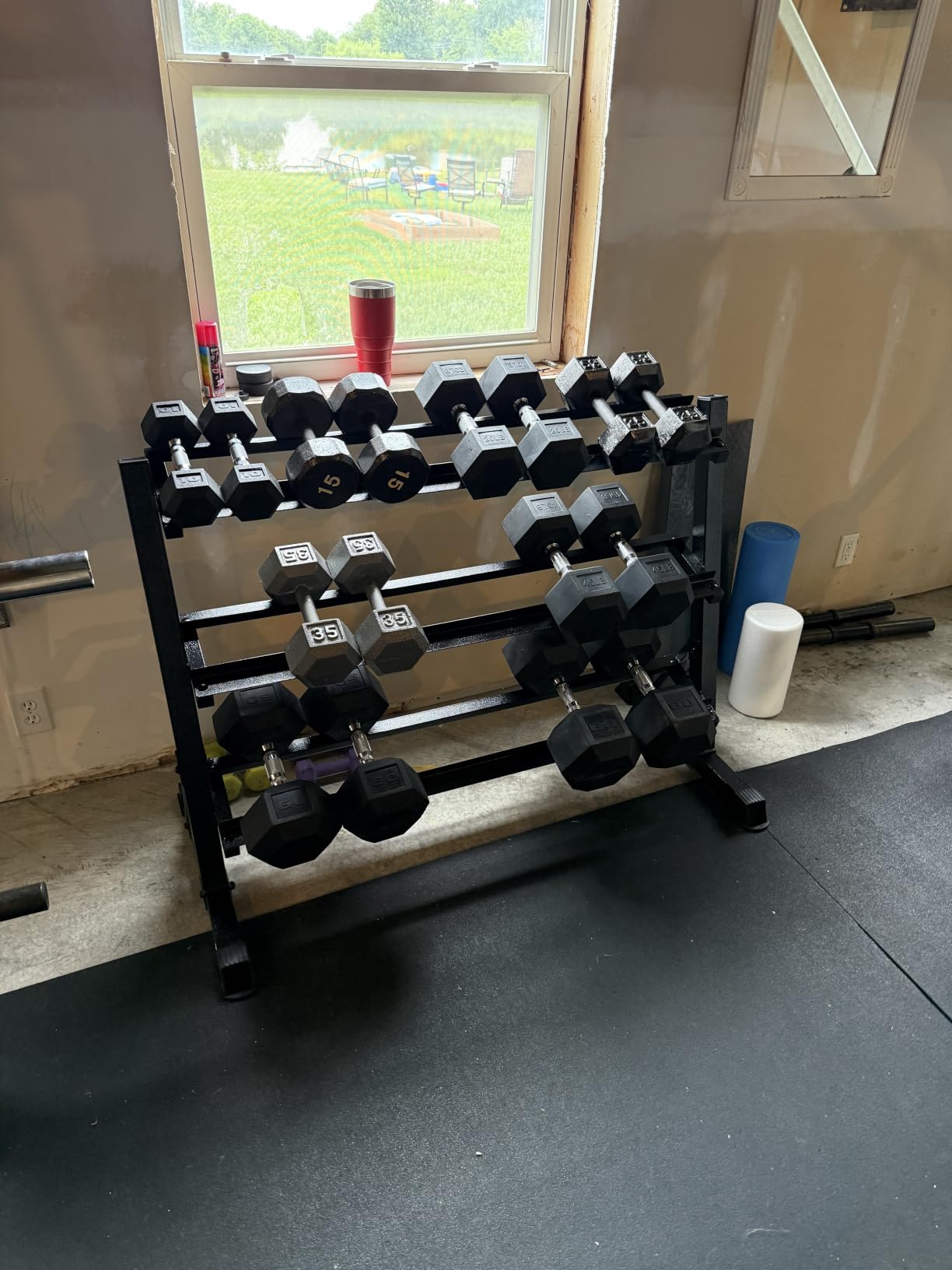 CAP 2-Tier & 3-Tier Dumbbell Rack for Home Gym, Heavy-Duty Steel Weight Storage Rack for Hex Dumbbells, Holds 5-35lb 5-50lb 5-75lb Dumbbell Pairs, Multiple Sizes & Capacities customer photo 2