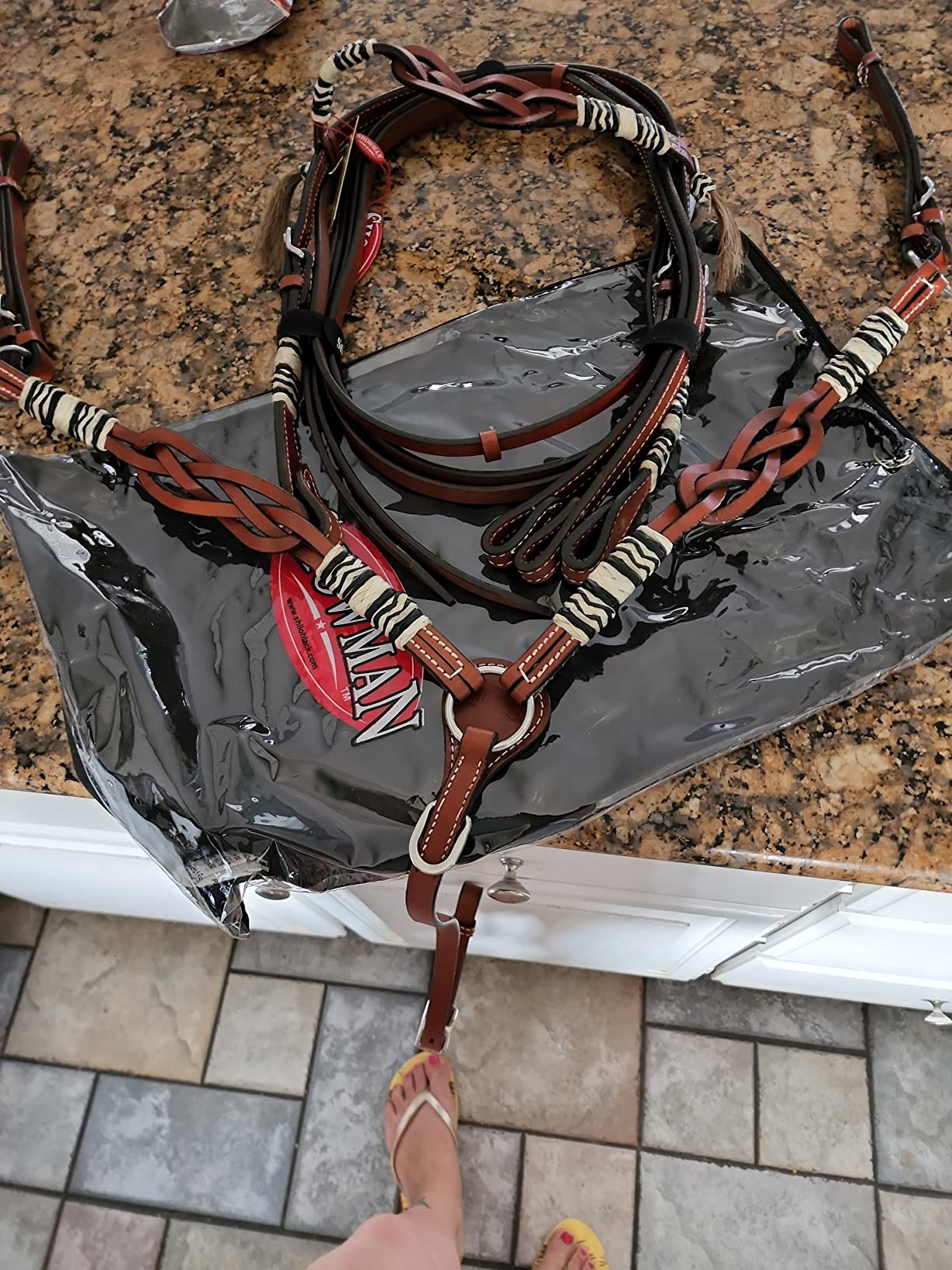 Showman Celtic Knot Headstall and Breast Collar Set with Rawhide Braided Accents customer photo 1