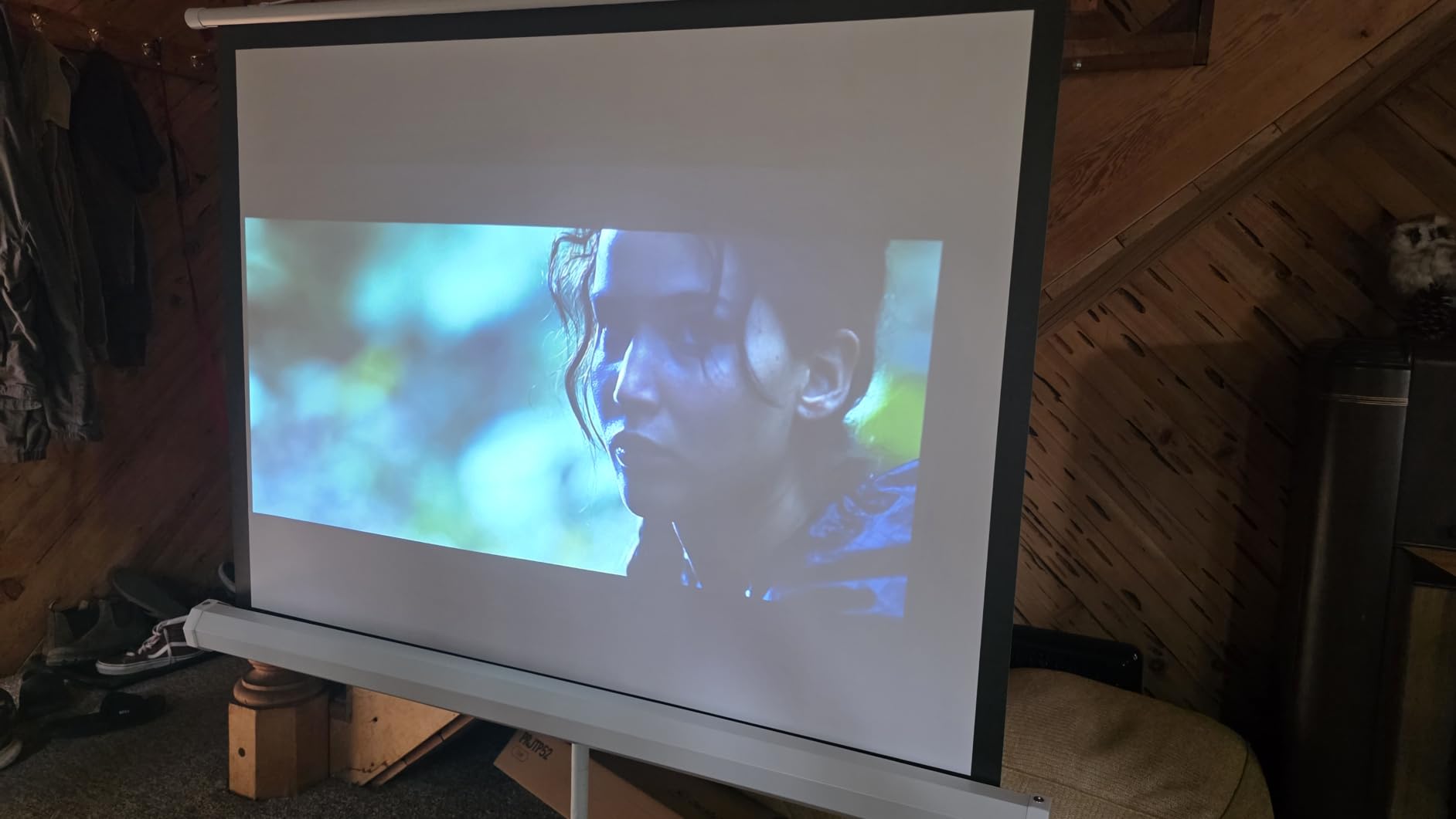 Pyle 50 Inch Portable Projector Screen with Tripod Stand – Lightweight, Durable, Easy Pull Setup Mobile Projection Screen with 4:3 Aspect Ratio, White Matte Fabric for Indoor/Outdoor Use customer photo 2