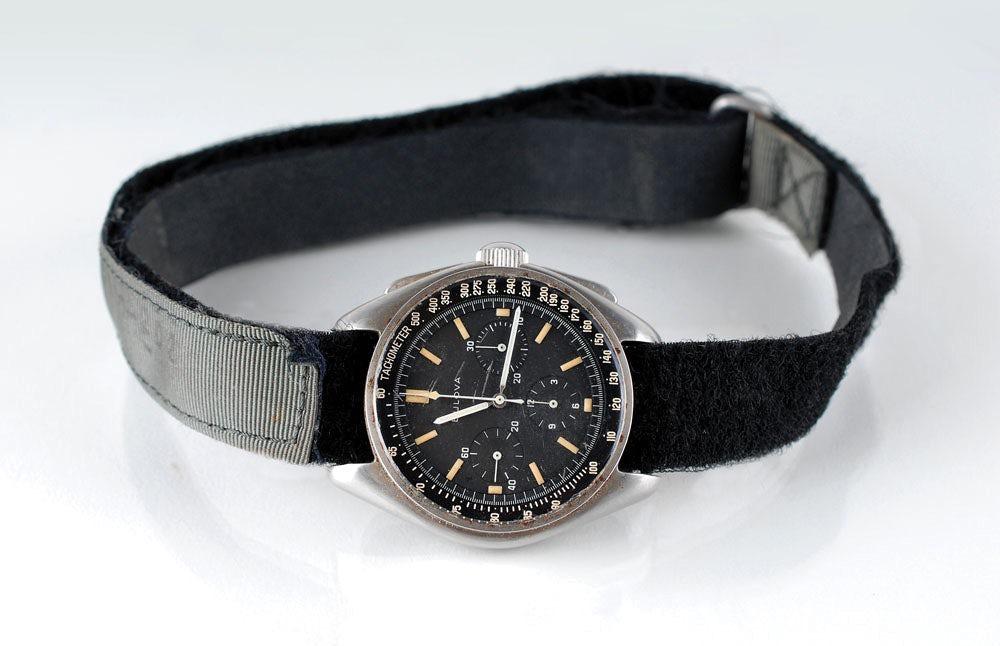 Men's Archive Series Lunar Pilot 6-Hand Chronograph High Performance Quartz Stainless Steel and Black Nylon Strap Watch Set, Sapphire Crystal Style: 96B251 customer photo 2