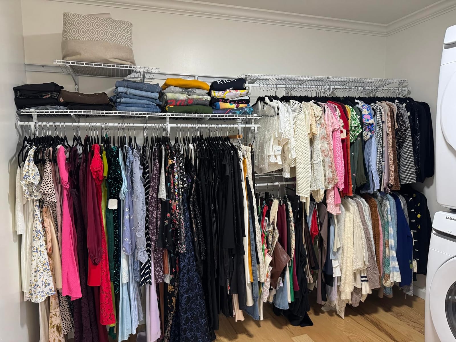 ClosetMaid ShelfTrack Wire Closet Organizer System, Adjustable from 7 to 10 Ft., With Shelves, Clothes Rods, Hardware, Durable Steel, White customer photo 2