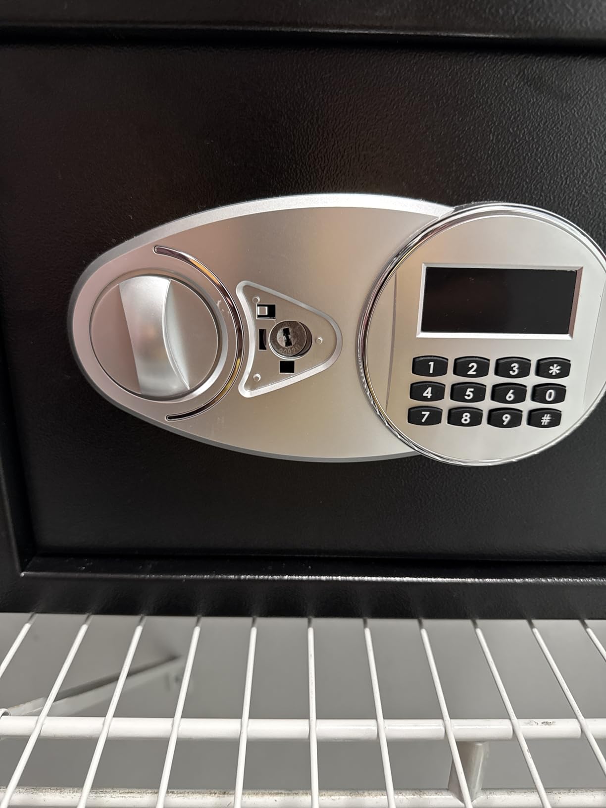 Amazon Basics Steel Security Safe and Lock Box with Digital Keypad, Easy to Use, Removable Shelf, Secure Cash, Jewelry, Documents, Black, 1.2 Cubic Feet, 16.9-x-14.6-x-10.6-inches (WxDxH) customer photo 1