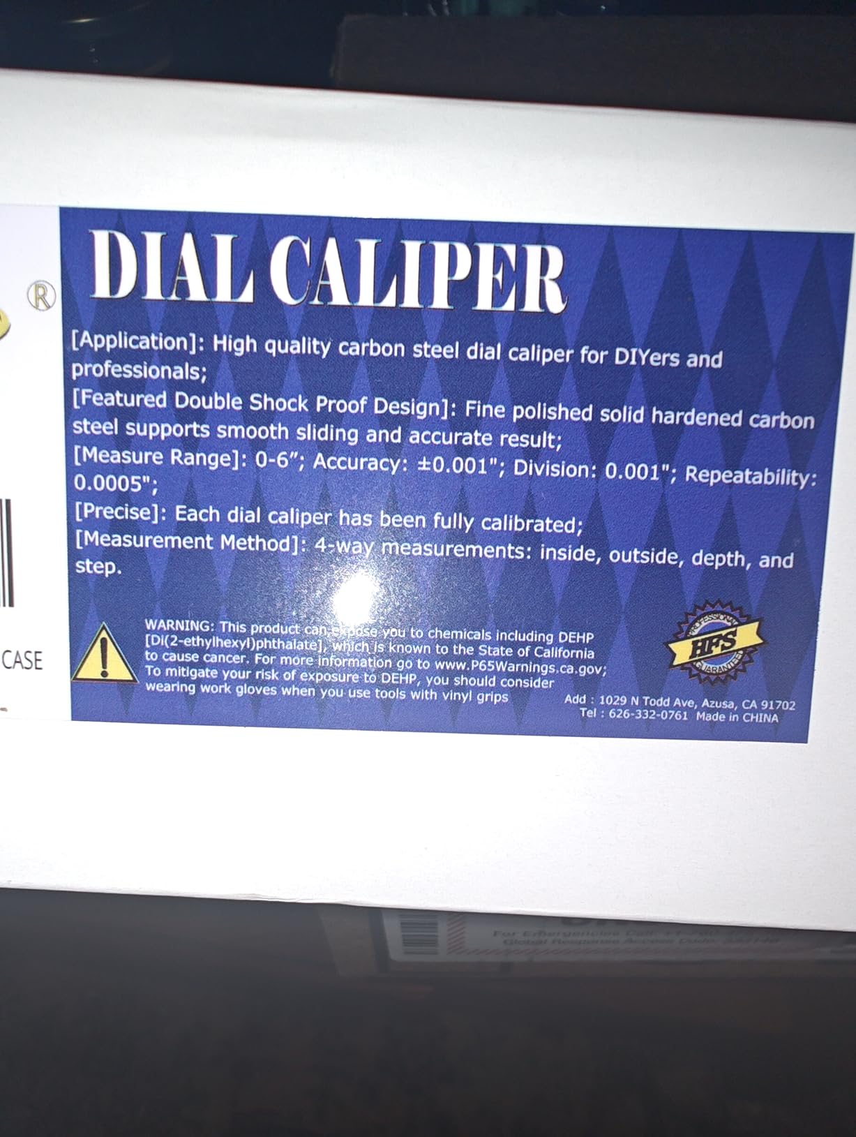 HFS Imperial 0-6 Inch Dial Caliper, ±0.001 Inch Accuracy, 4-Way Measuring Tool customer photo 1