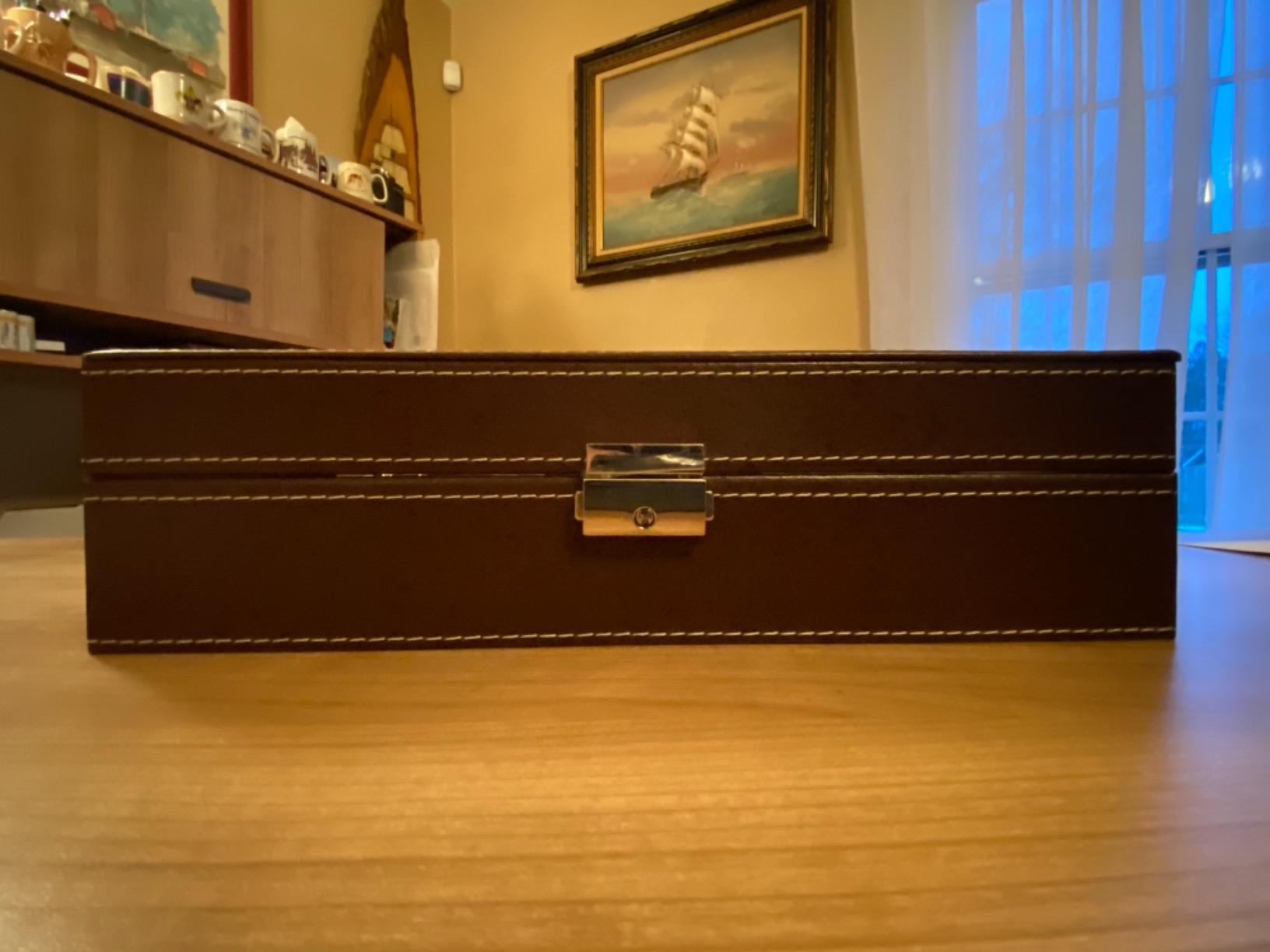 NEX 6 Slots Watch Box Organizer for Men, Black Watch Holder Display Case | Watch Storage Case customer photo 1
