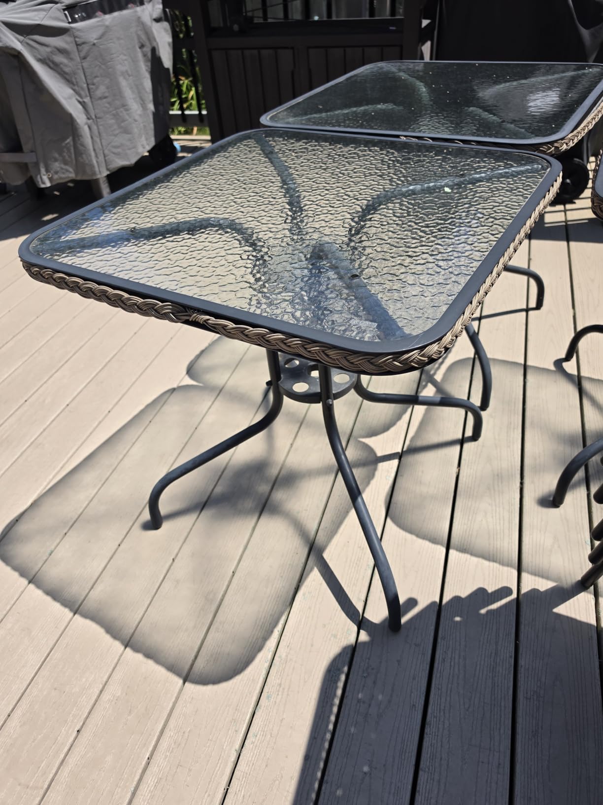 Flash Furniture Lila Modern Rattan Indoor/Outdoor Stackable Dining Chairs, Stacking Rattan Bistro Chairs for Patio or Restaurant, Set of 4, Black customer photo 1
