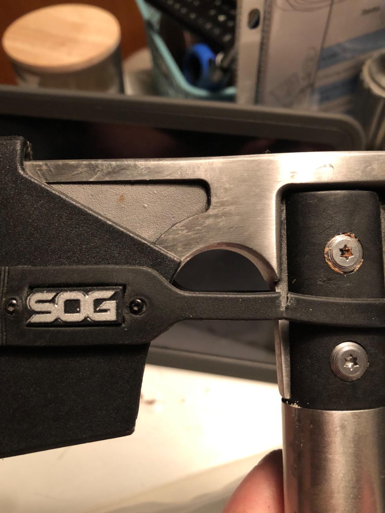 SOG Camp Axe- Compact Camping and Survival Hatchet/Hammer Tool with Sheath and 3.1 Inch Bushcraft Axe Edge (CH1001-CP) customer photo 2