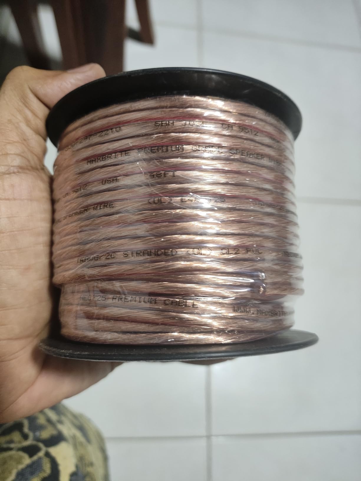 50 ft. Spool High Performance 14 Gauge Speaker Wire, Oxygen Free Pure Copper - UL Listed Class 2 customer photo 1