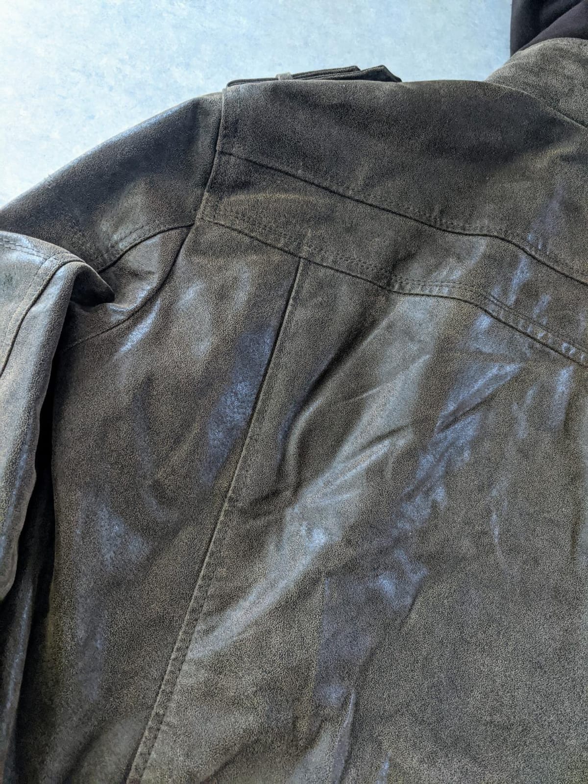 Men Brown Leather Motorcycle Jacket with Removable Hood customer photo 2