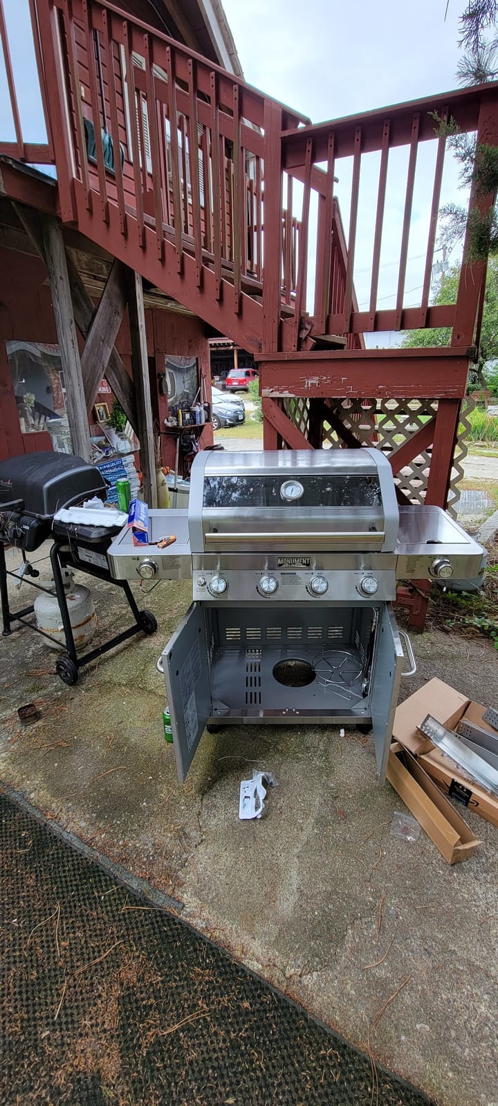 Monument Grills Larger 4+2 Burner Propane Gas Grills Stainless Steel Cabinet Style with Clearview® Lid, Knob Controls, Built-In Thermometer, Infrared Side Sear Burners & Side Burners, Outdoor Use customer photo 1