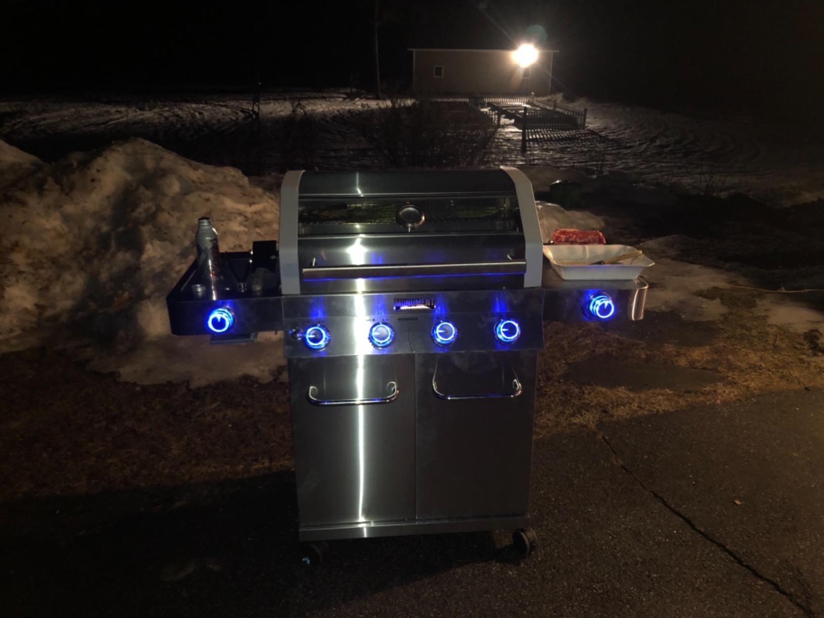 Monument Grills Larger 4+2 Burner Propane Gas Grills Stainless Steel Cabinet Style with Clearview® Lid, Knob Controls, Built-In Thermometer, Infrared Side Sear Burners & Side Burners, Outdoor Use customer photo 2
