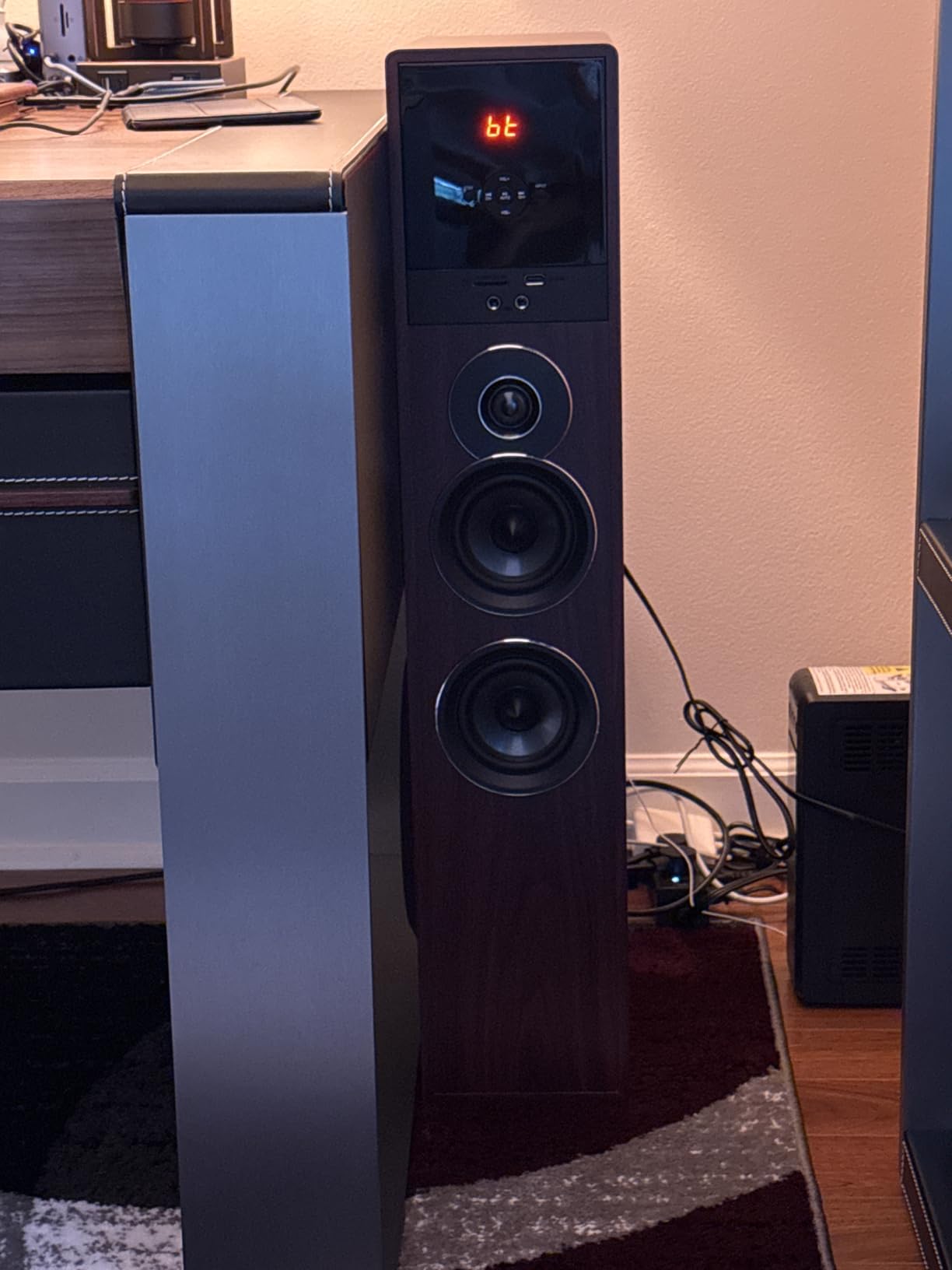 Rockville TM80B Powered Home Theater Tower Speaker System, Black, 800W, 8