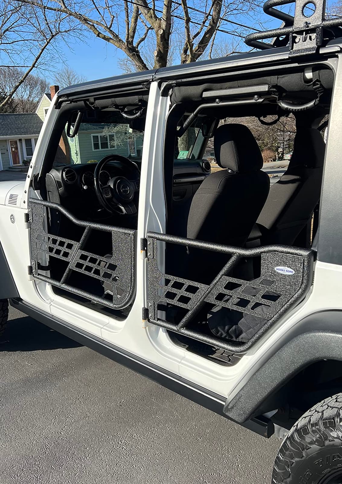 Hooke Road for Jeep Wrangler JK Tubular Half Doors Offroad Trail Doors Compatible with 2007-2018 Jeep Wrangler JK Unlimited 4-Door Include Front & Rear 4PCS Set customer photo 2