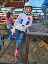 HILASON Kids Rodeo Leather Protective Vest Blue/Metallic Red customer photo 1