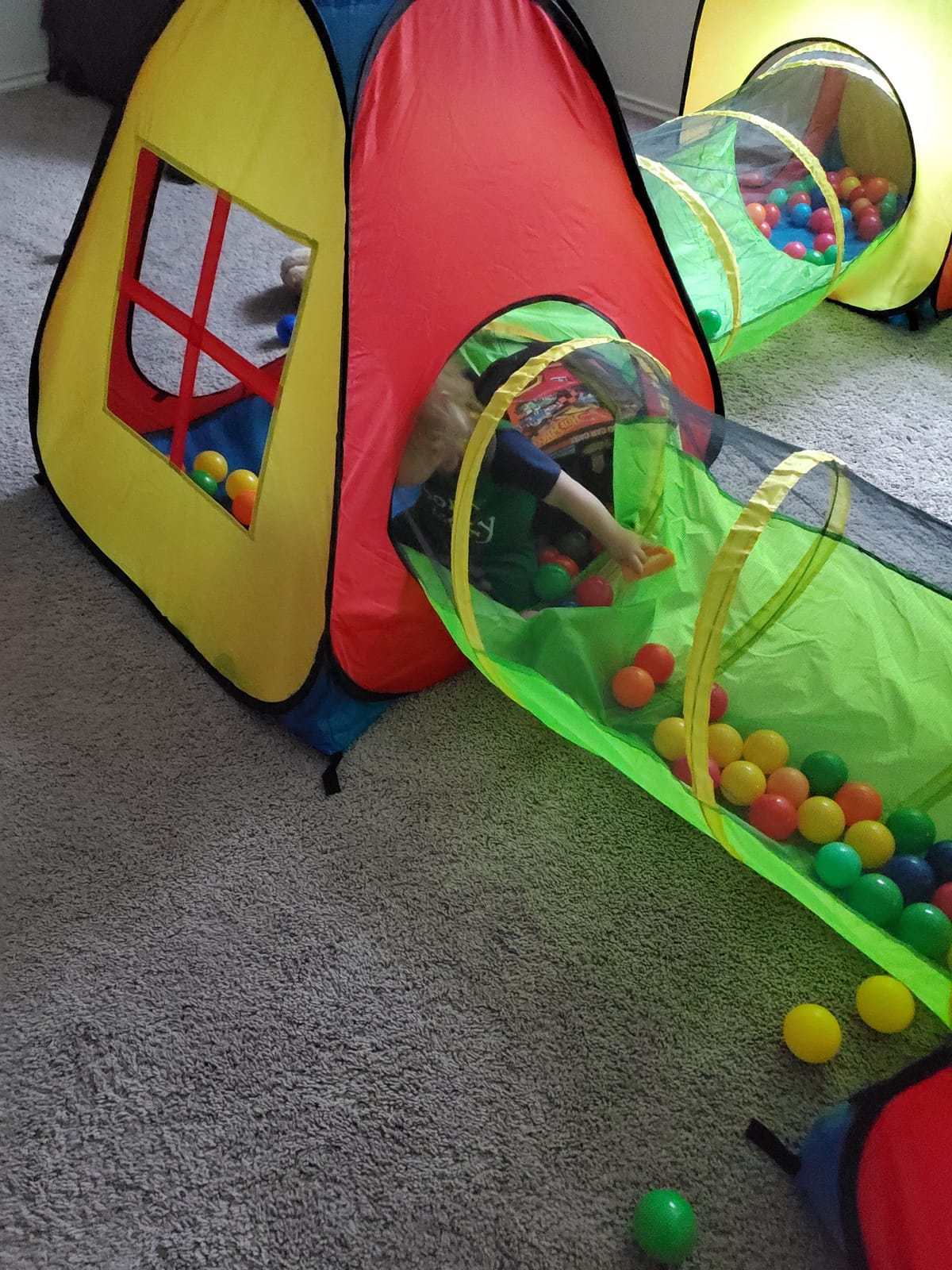UTEX 8 in 1 Pop Up Kids Play Tent with 4 Tunnel, Indoor/Outdoor Playhouse | Baby Tunnel, Tunnel Toys for Toddlers 1-3, Primary Color Style, Tear-resistant Fabric, 1 year old boy gifts customer photo 1