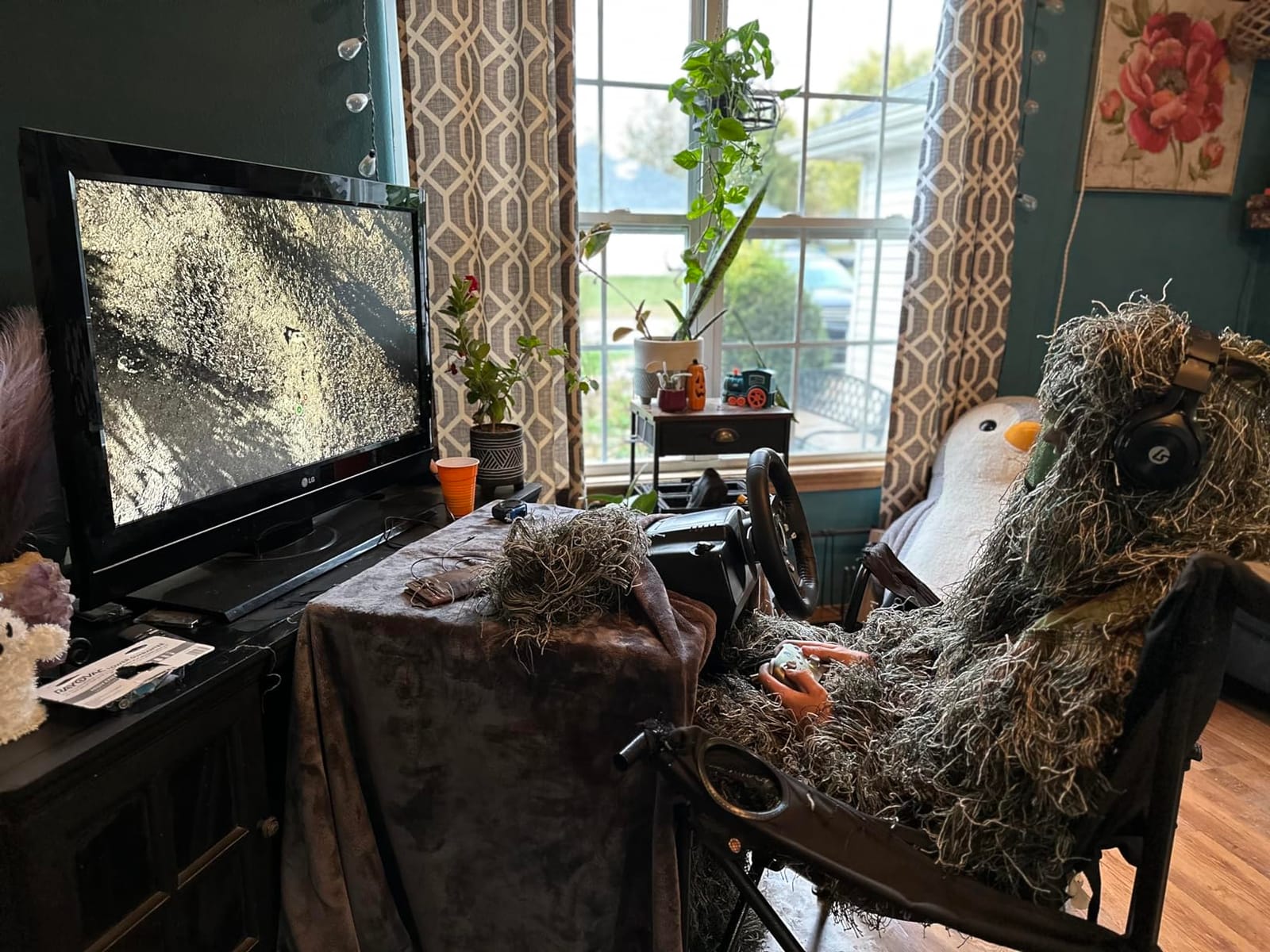 AUSCAMOTEK Ghillie Suit for Hunting Camouflage Suit Hunting Gilly - Green customer photo 2