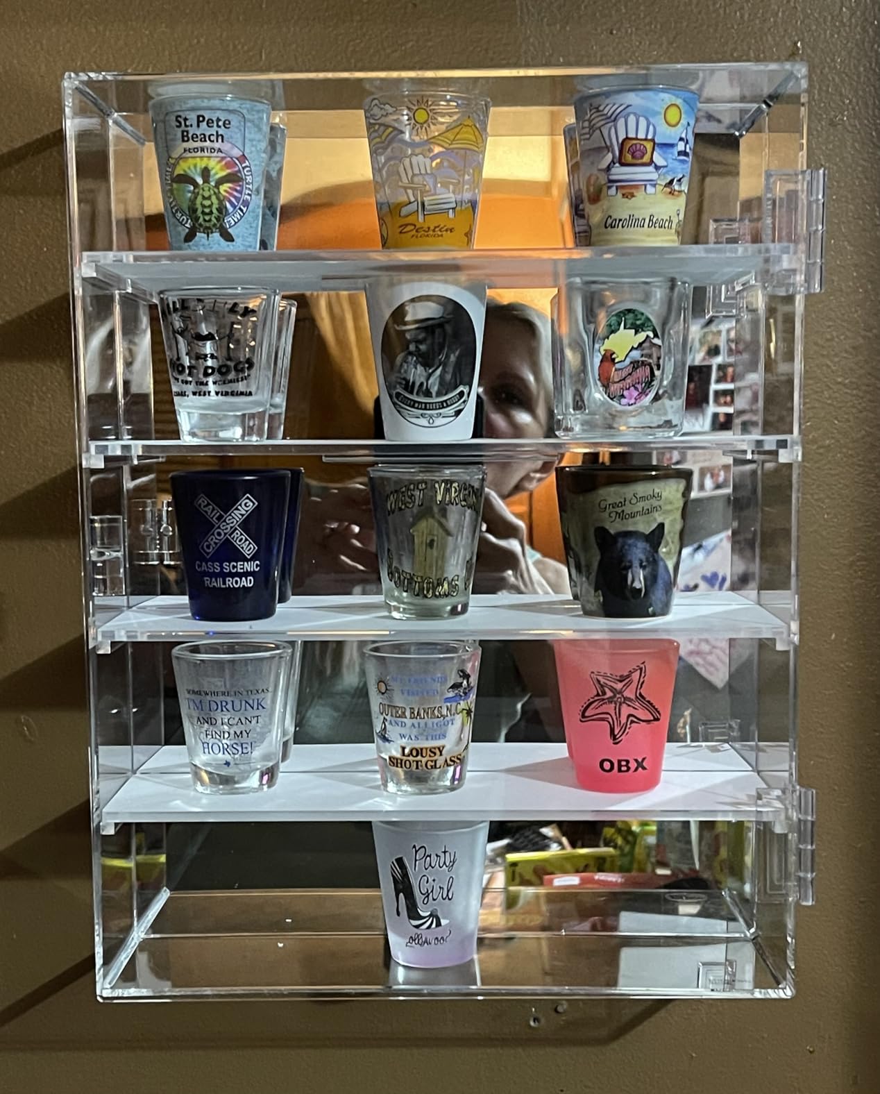 Ikee Design Mirror Back Acrylic Wall-Mountable Display Case with 4 Shelves customer photo 2