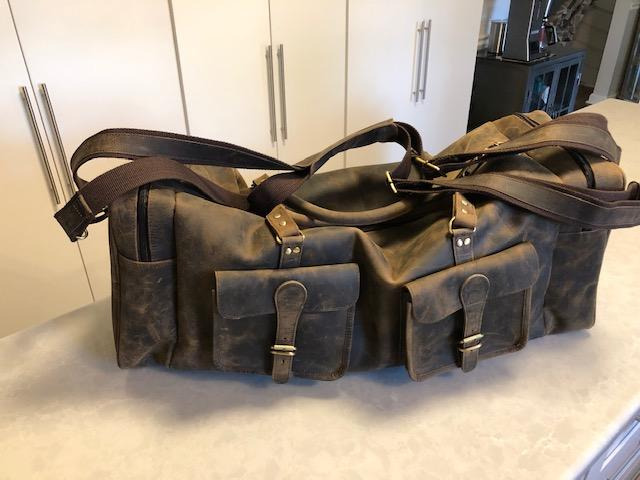 28 Inch Leather Duffle Bag for Men & Women, Travel Gym Holdall customer photo 2