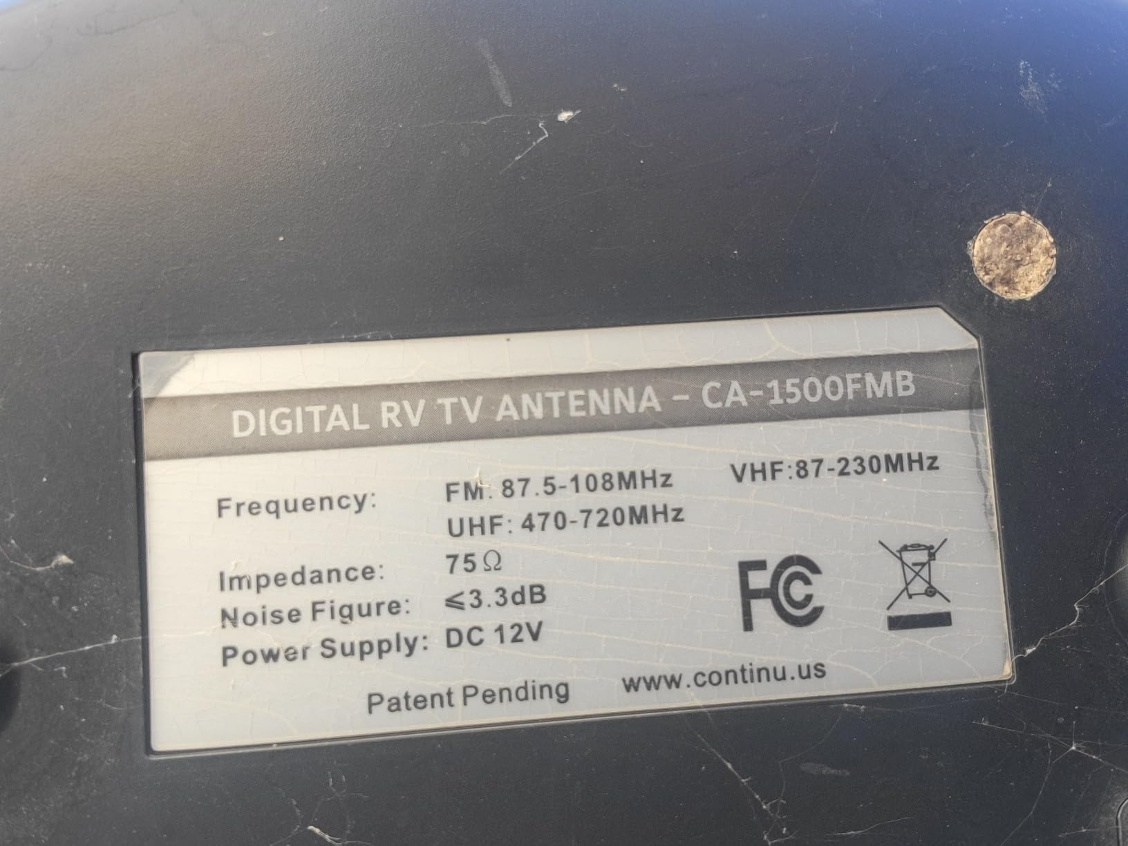 Amplified RV Antenna by Continu.us | CA1500 Digital TV 360° Reception, 55 Mile Range, Power Amplified Recreational Vehicle HD Caravan Antenna. Portable, Compact & Waterproof. (Black) customer photo 2