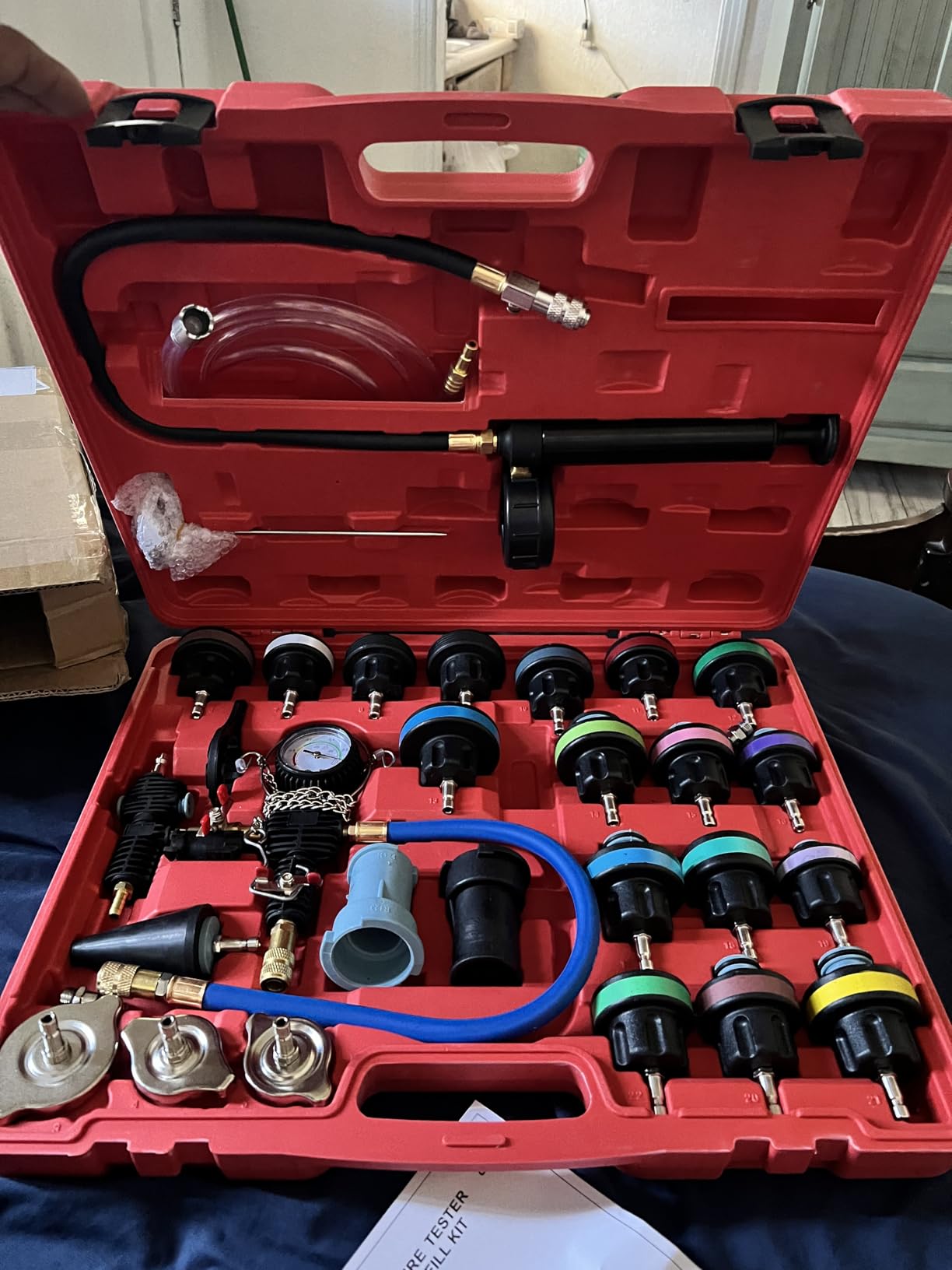 DAYUAN 28Pcs Universal Radiator Pressure Tester Kit Coolant Pressure Tester customer photo 1