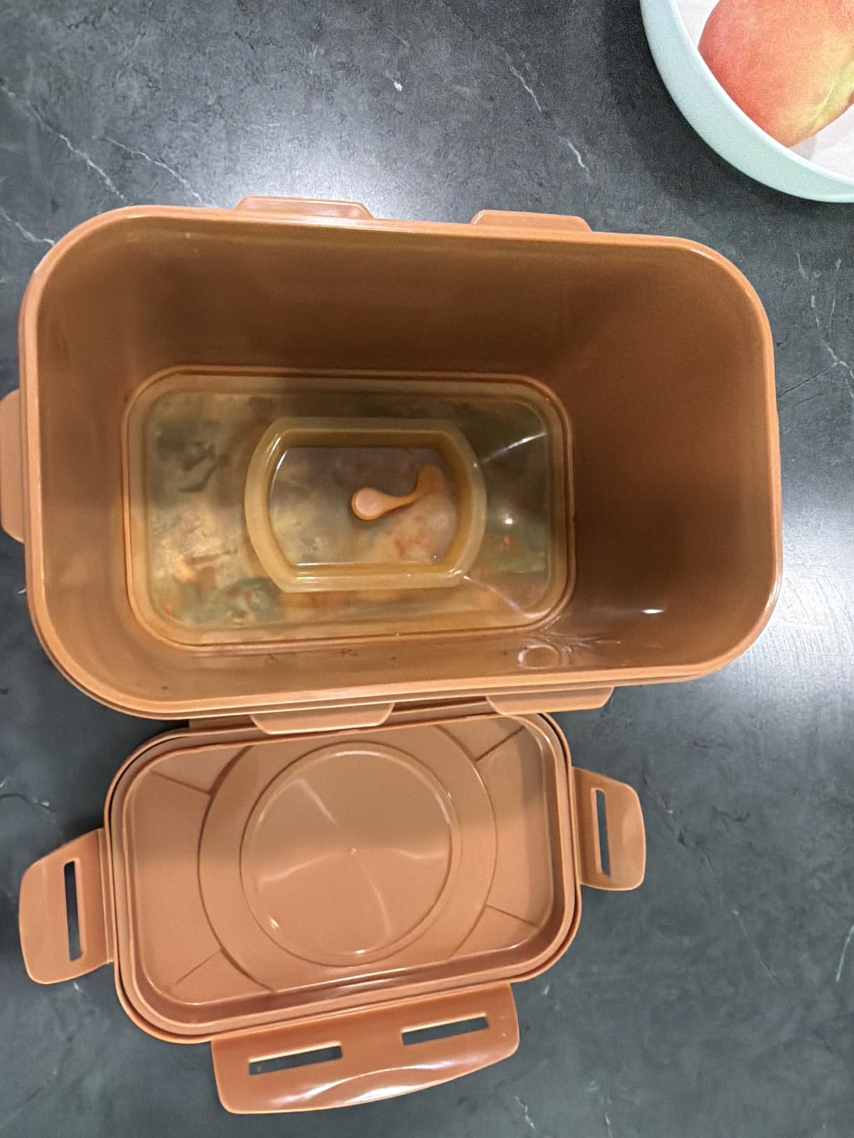 e-jen Premium Kimchi, Sauerkraut Container Probiotic Fermentation with Inner Vacuum Lid (Earthenware Brown, 1.6 gal/ 6.4L) customer photo 2