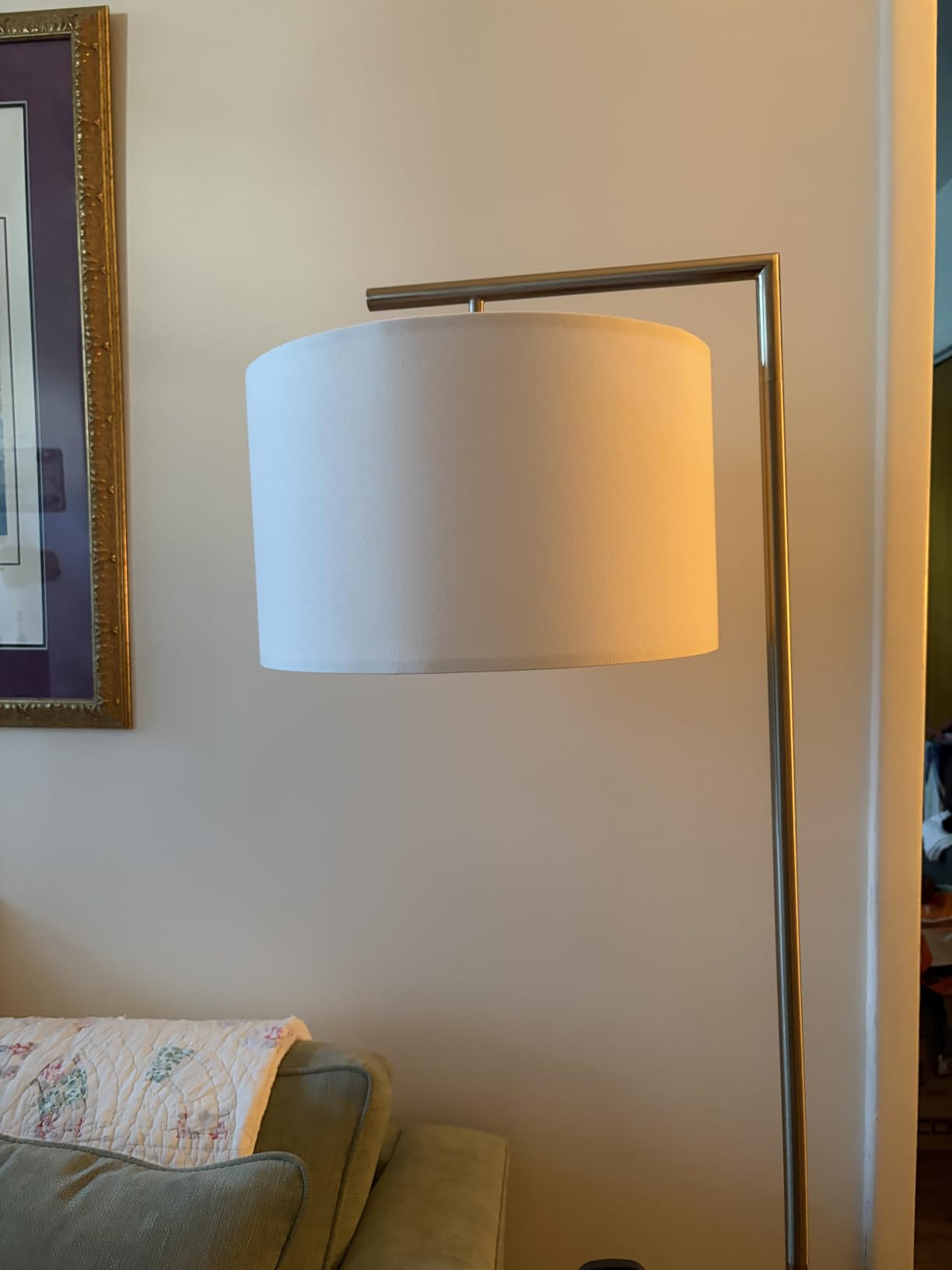 Brightech Montage Modern Floor Lamp - LED Standing Lamp with Adjustable Color Changing Bulbs for Living Rooms & Offices - Tall Corner Bedroom Reading Light for Contemporary Home Decor - Antique Brass customer photo 2