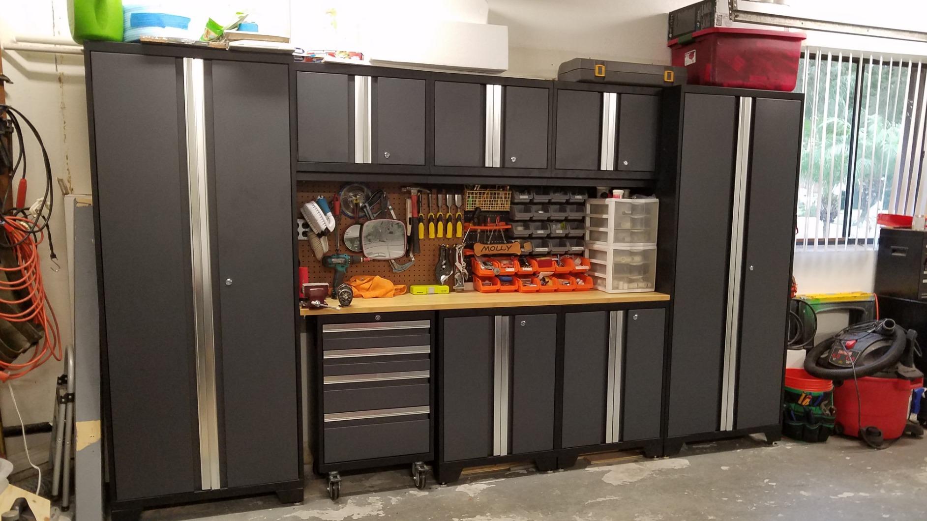 NewAge Products Gray Bold Series 9PC Garage Cabinetry Set · 24-Gauge Steel · Fully Welded · 132