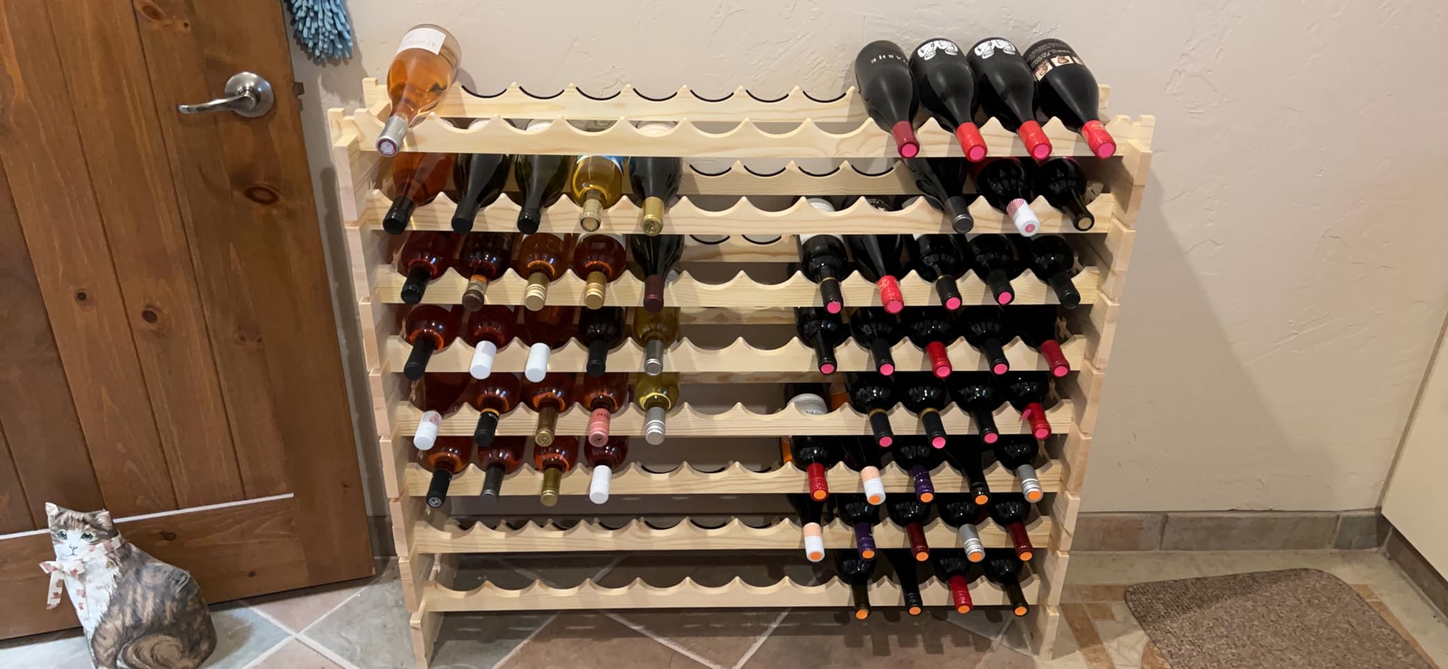 96 Bottles Stackable Modular Wine Rack, 8-Tier Wooden Wine Storage Rack Freestanding Wine Holder Display Shelves, Wobble-Free Shelves, Solid Wood customer photo 2